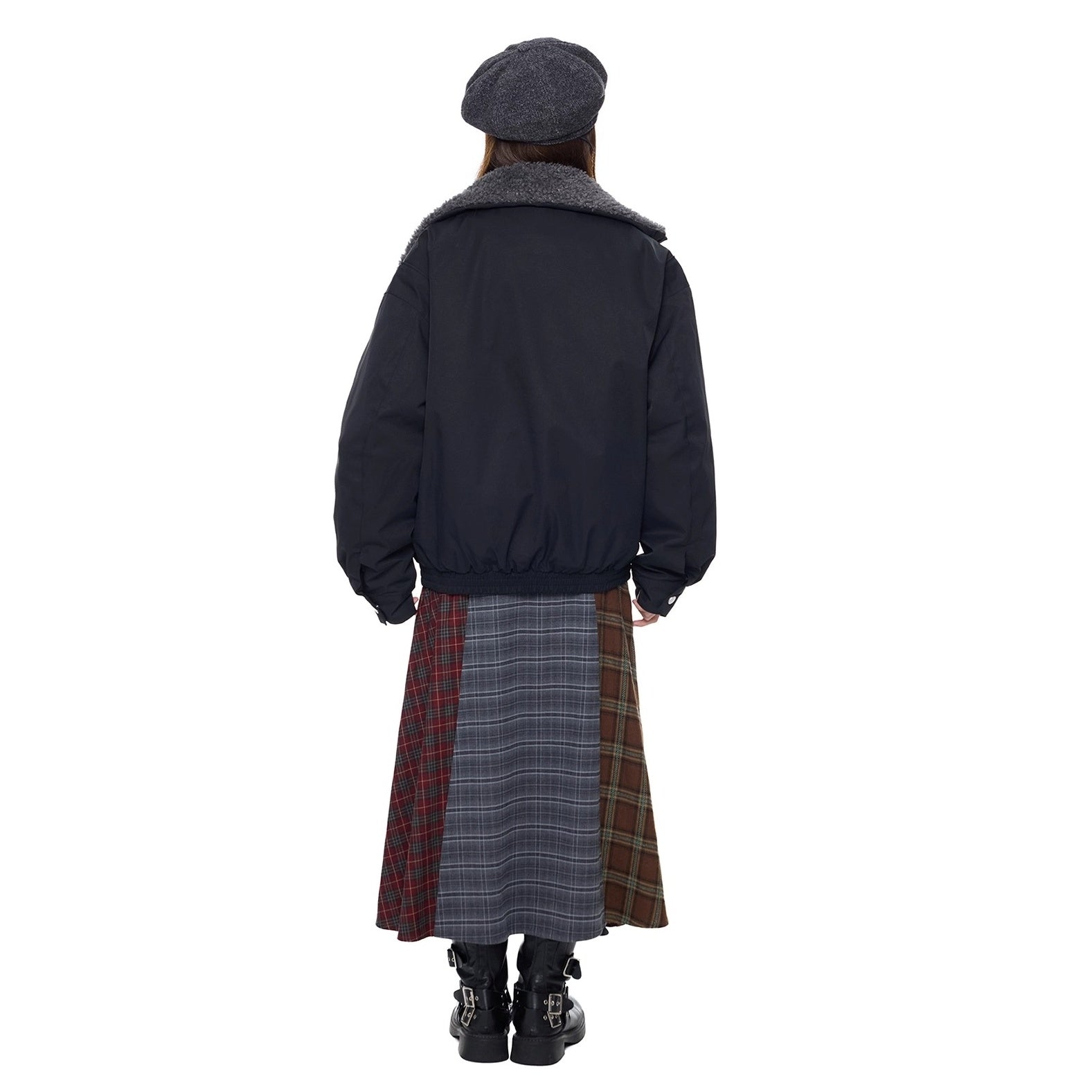 Furry Zip Simple Down Jacket EZ293