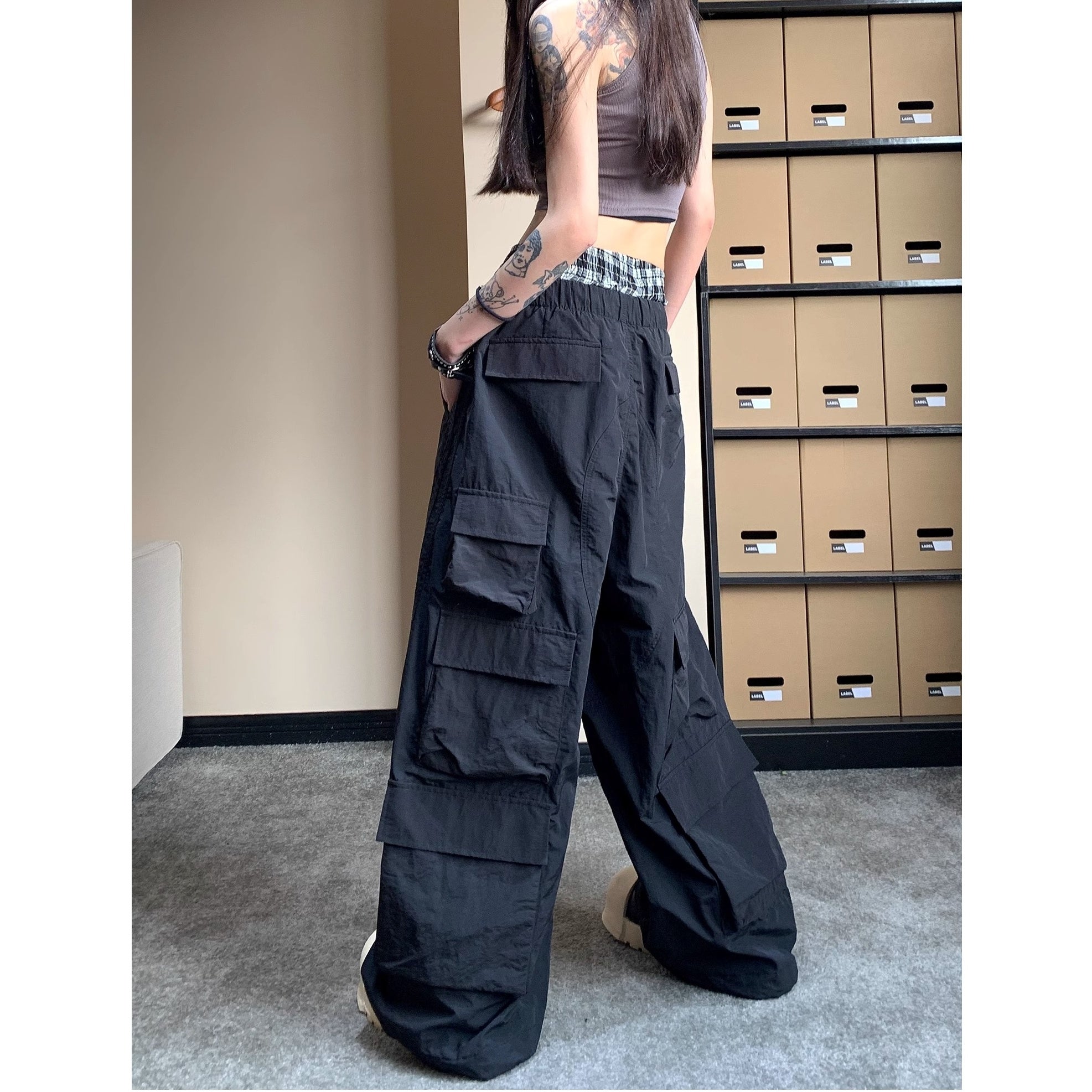 Side Striped Back Pocket Casual Pants MW10160