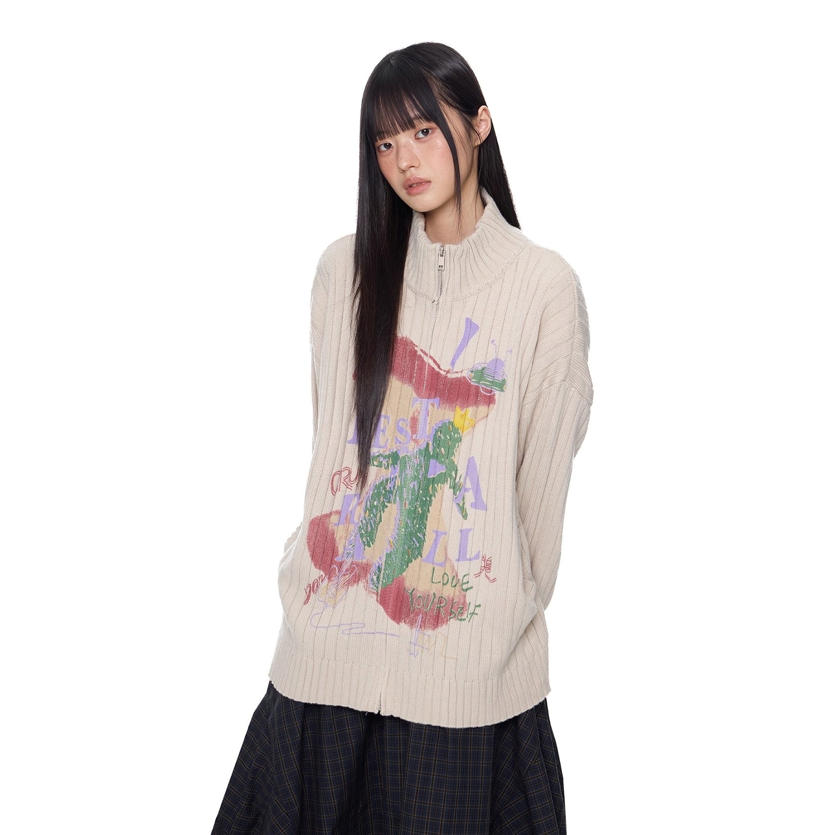 Monogram Print Lib Knit Cardigan EZ264
