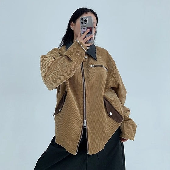 Cropped Corduroy Relaxed Zip Jacket OS2026