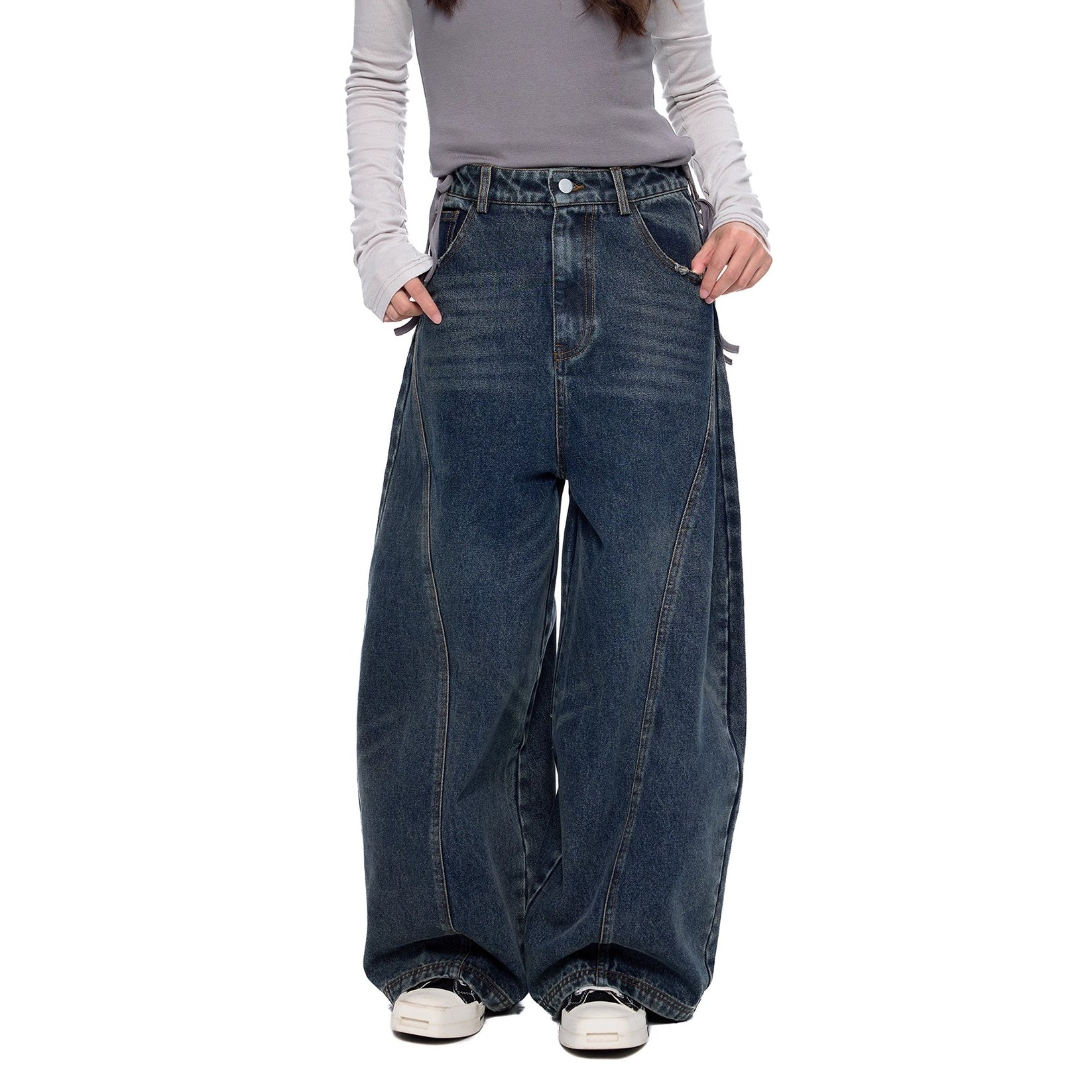 High Waist Vintage Wide Curve Jeans EZ271