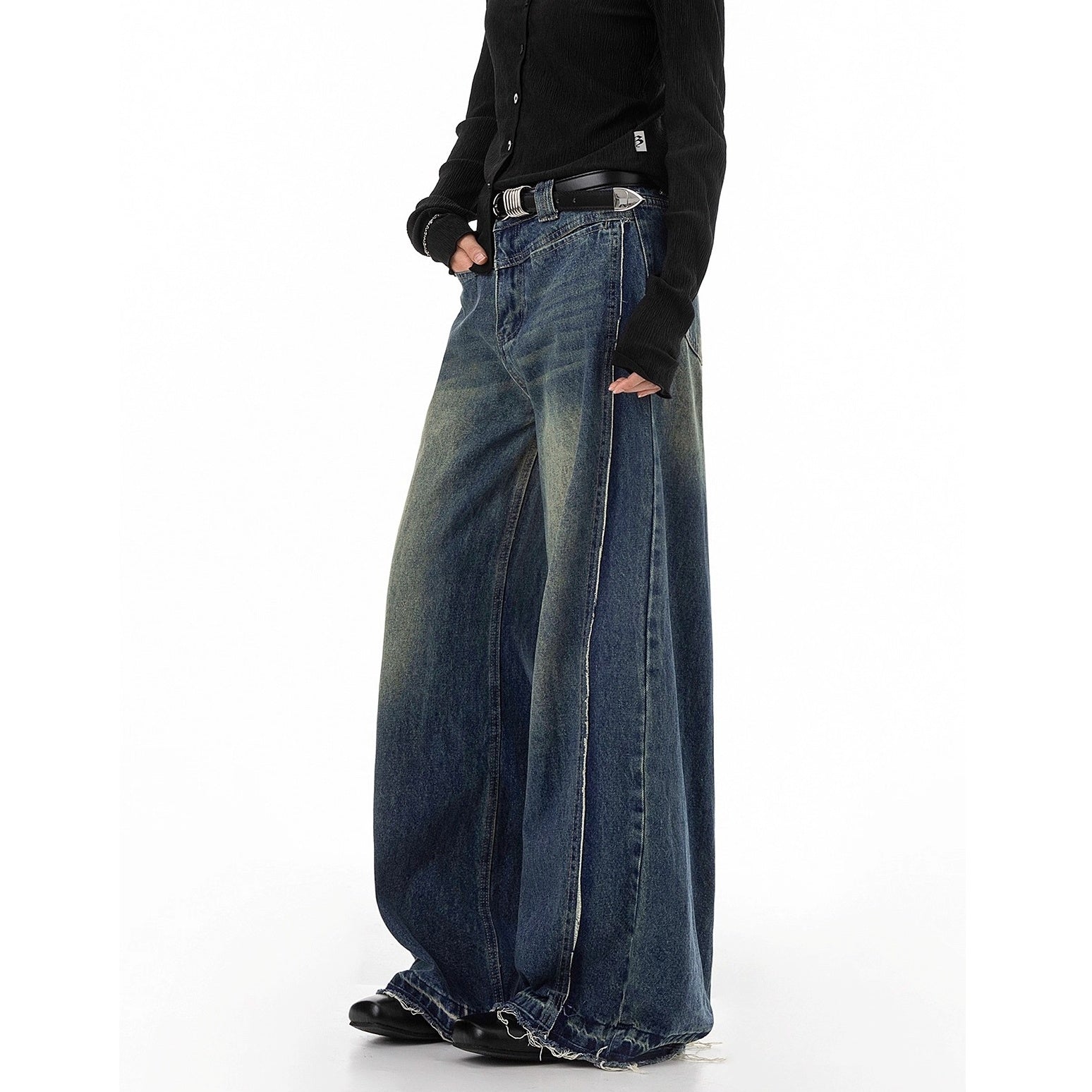 Vintage Damage Wide Buggy Jeans IC9114