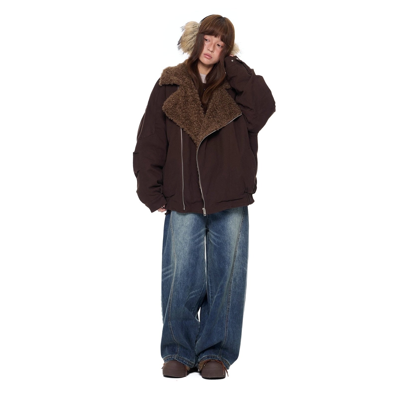 Cable-Stayed Design Polar Fleece Jacket EZ297