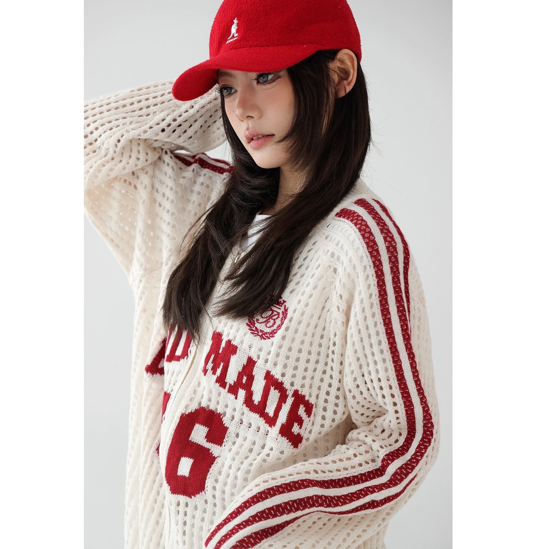 Sporty Mesh Cutout Cardigan AC7160