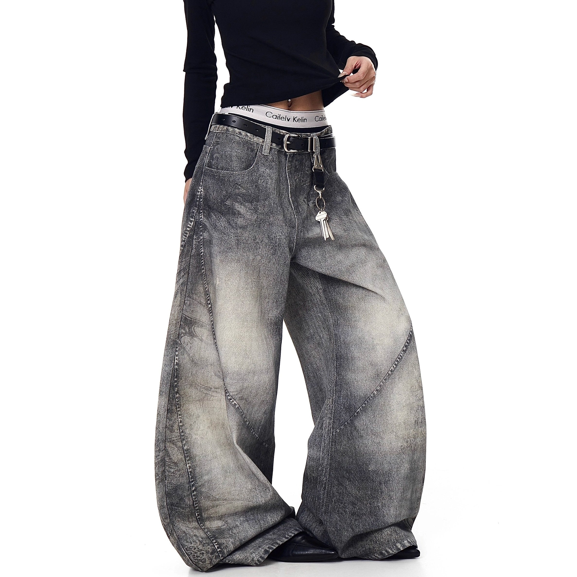 3D Printing Distressed Wide Scimitar Jeans BK7036