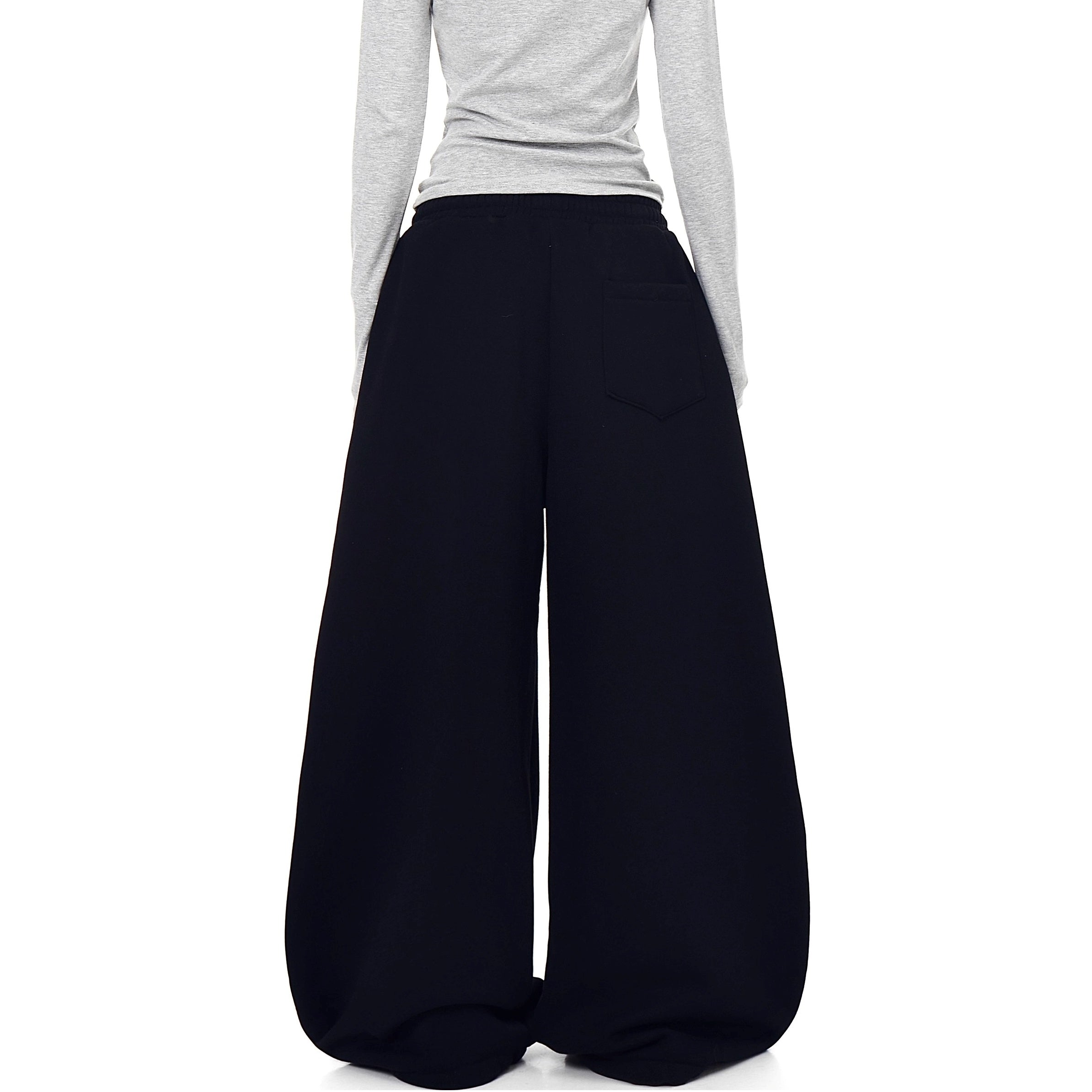 Contrast Geometry Stitching Design Curve Sweat Pants BK7059