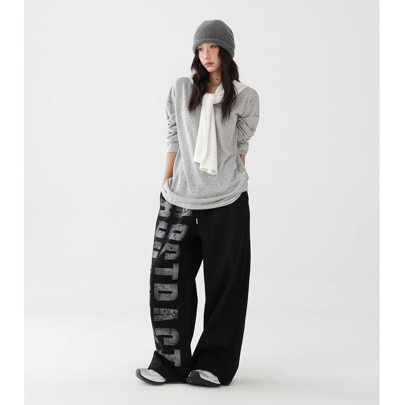 Graphic Print Loose Straight Sweatpants AC7139