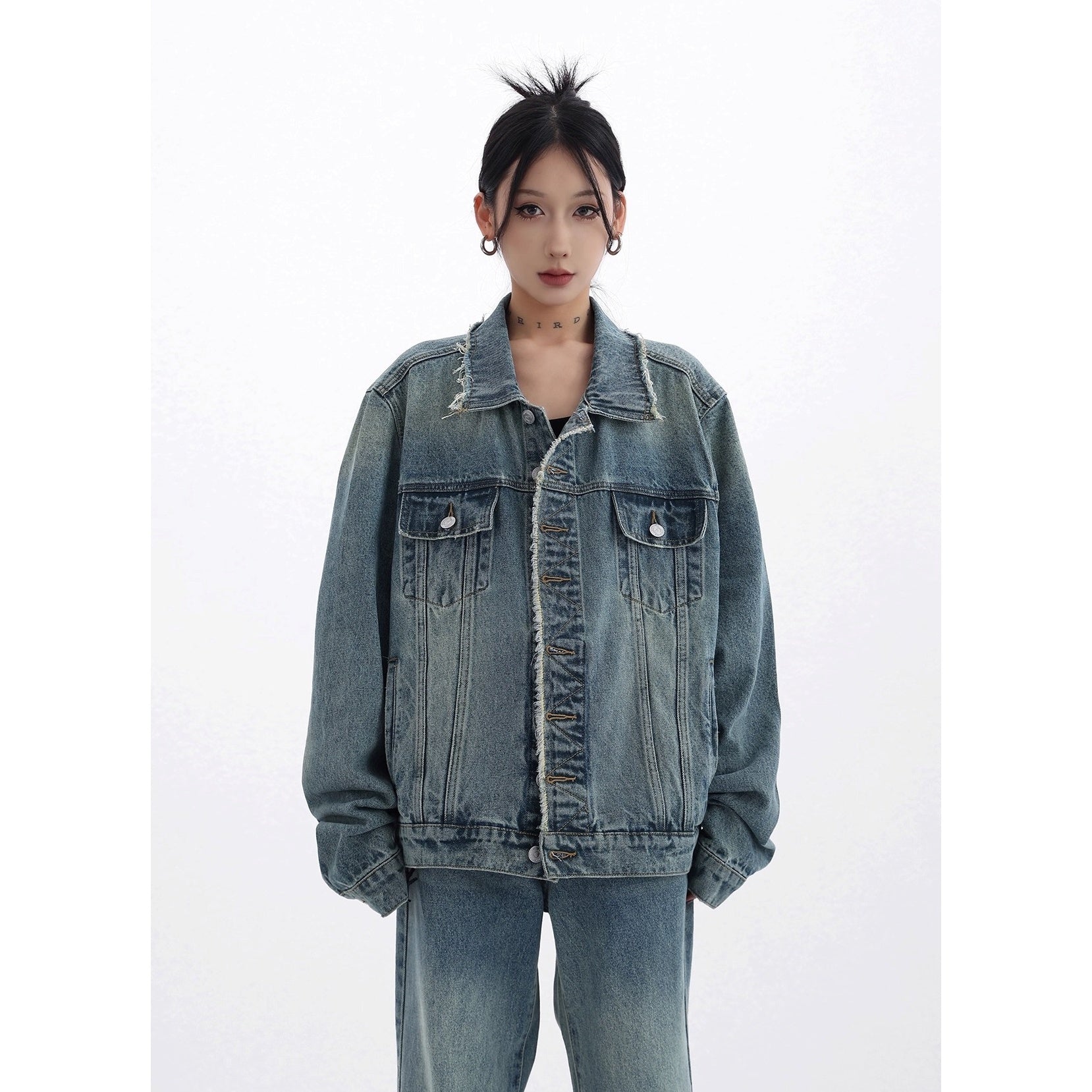 【上下別売り】Vintage Distressed Denim Jacket & Jeans Set-up AC7018