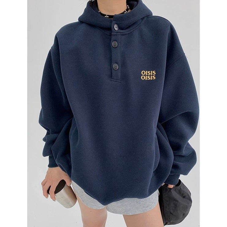 Half-Button Relaxation Hoodie OS2032