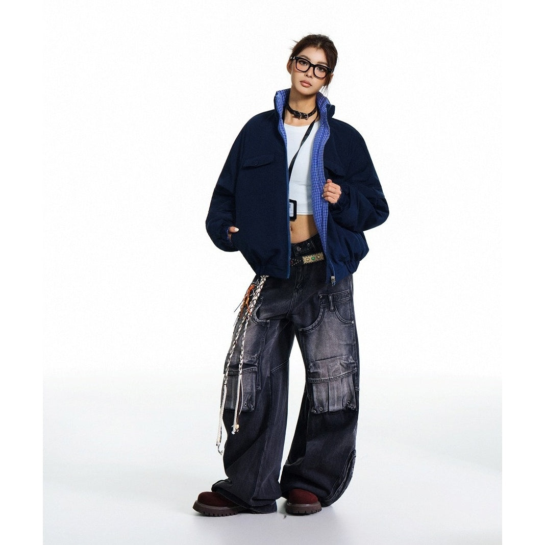 Reversible Plaid Padded Jacket MY30