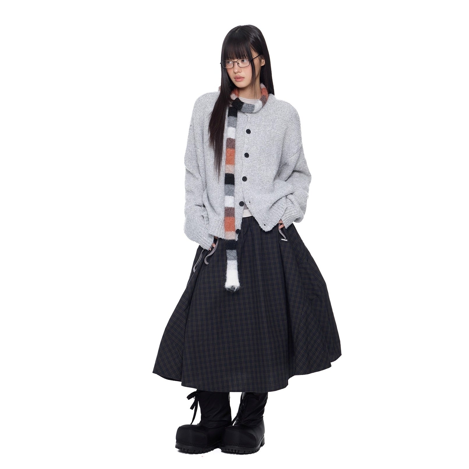 Lazy Style Crew Neck Knit Cardigan EZ267