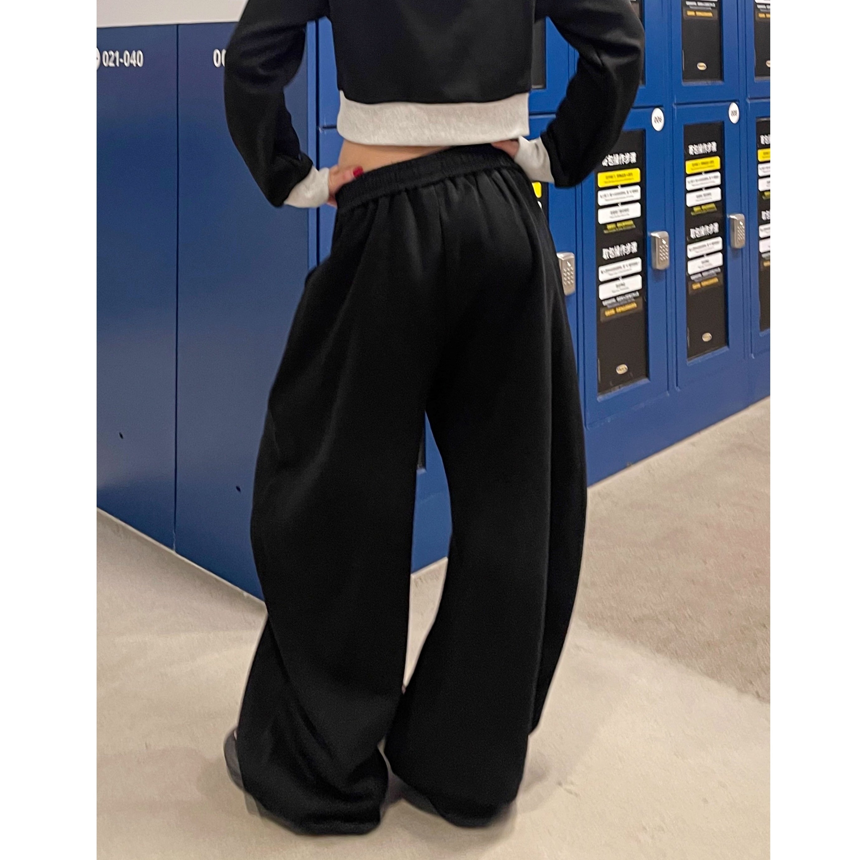Flame Print Loose Wide-leg Sweatpants VI2010