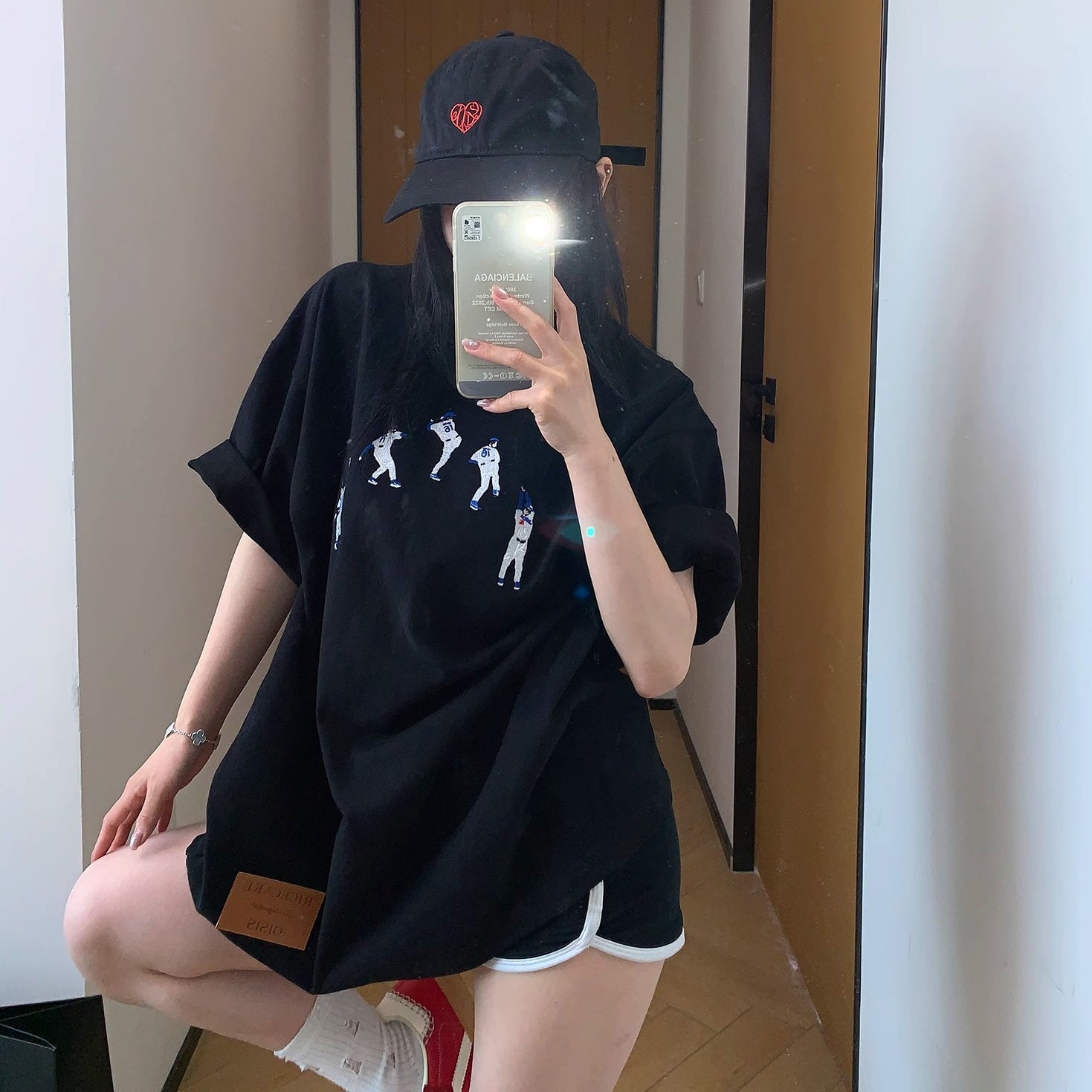 Baseball Embroidery Loose T-Shirt MW10139