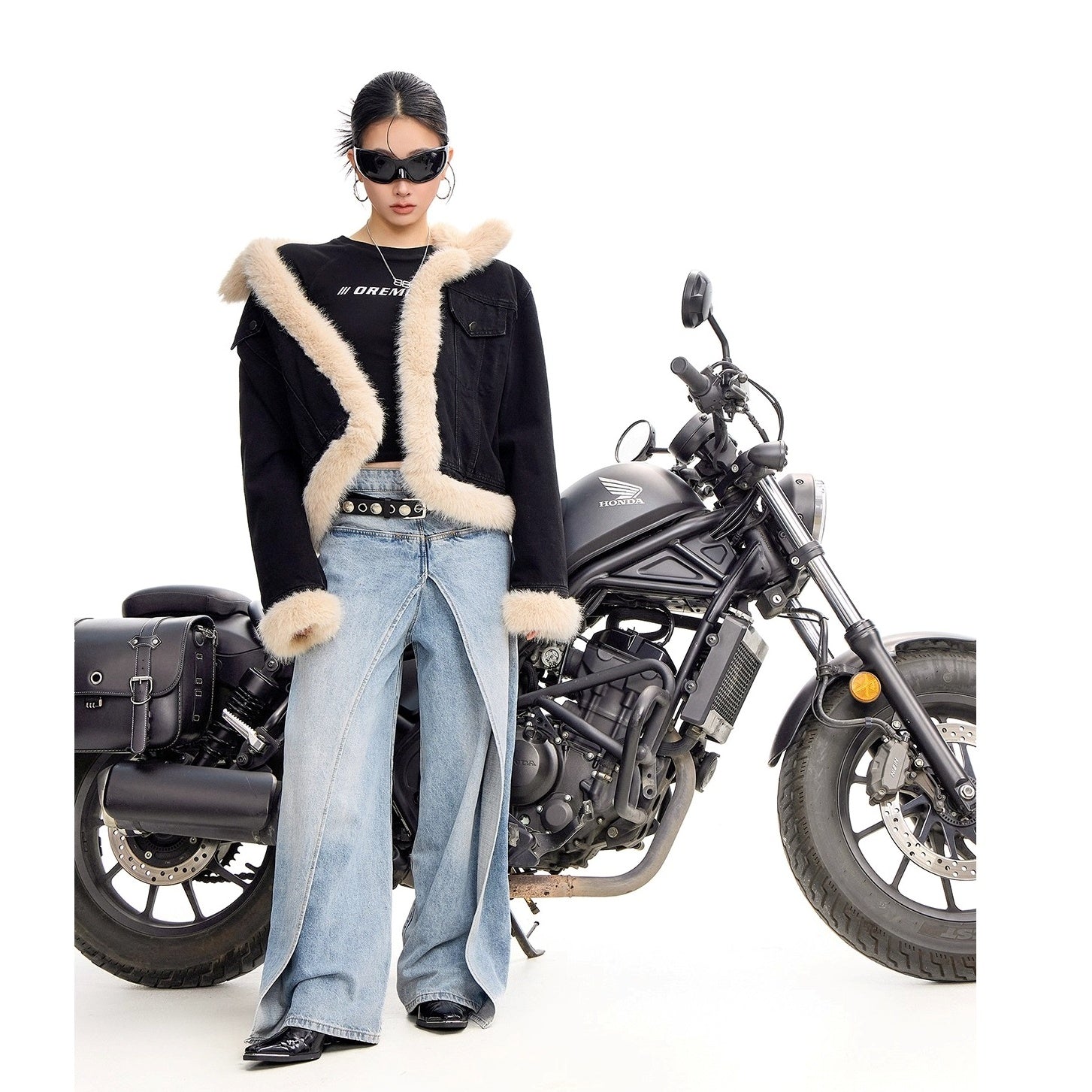 Fur Collar Denim Jacket IC9121