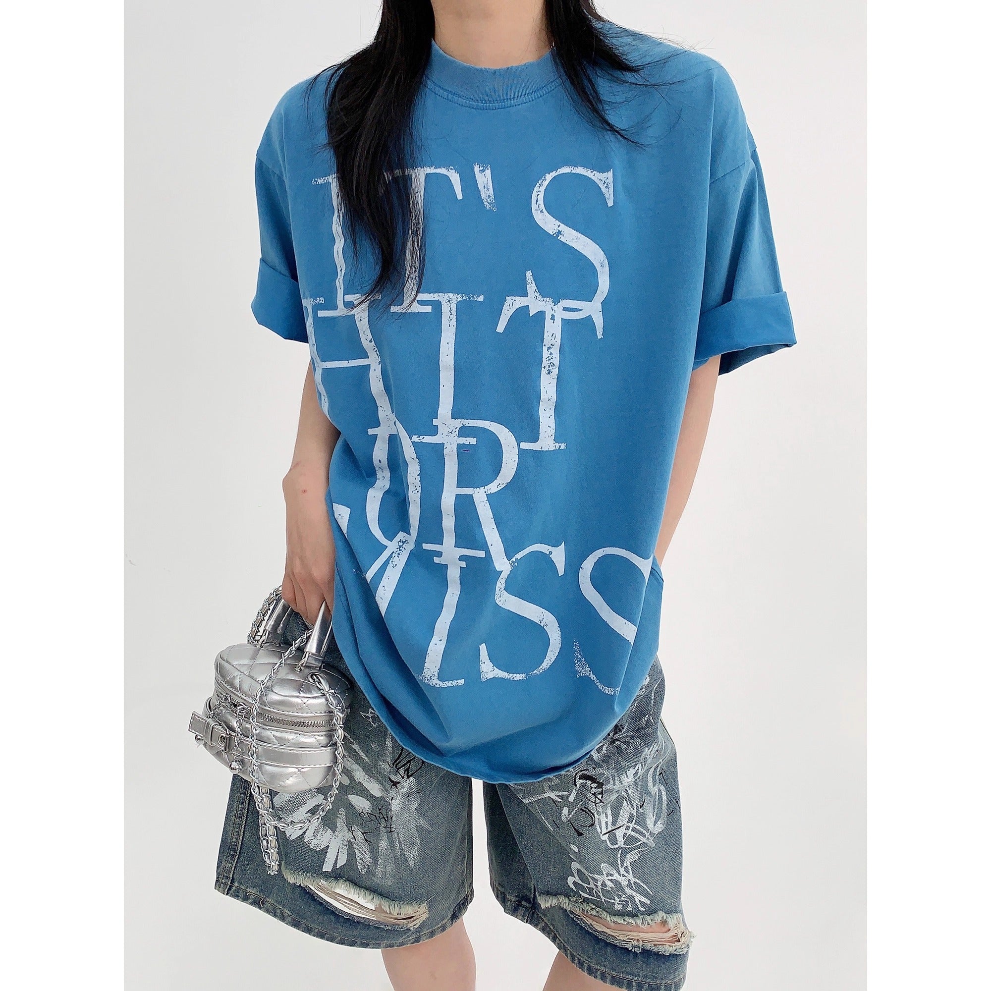 Washed Old Letter T-Shirt OS2002