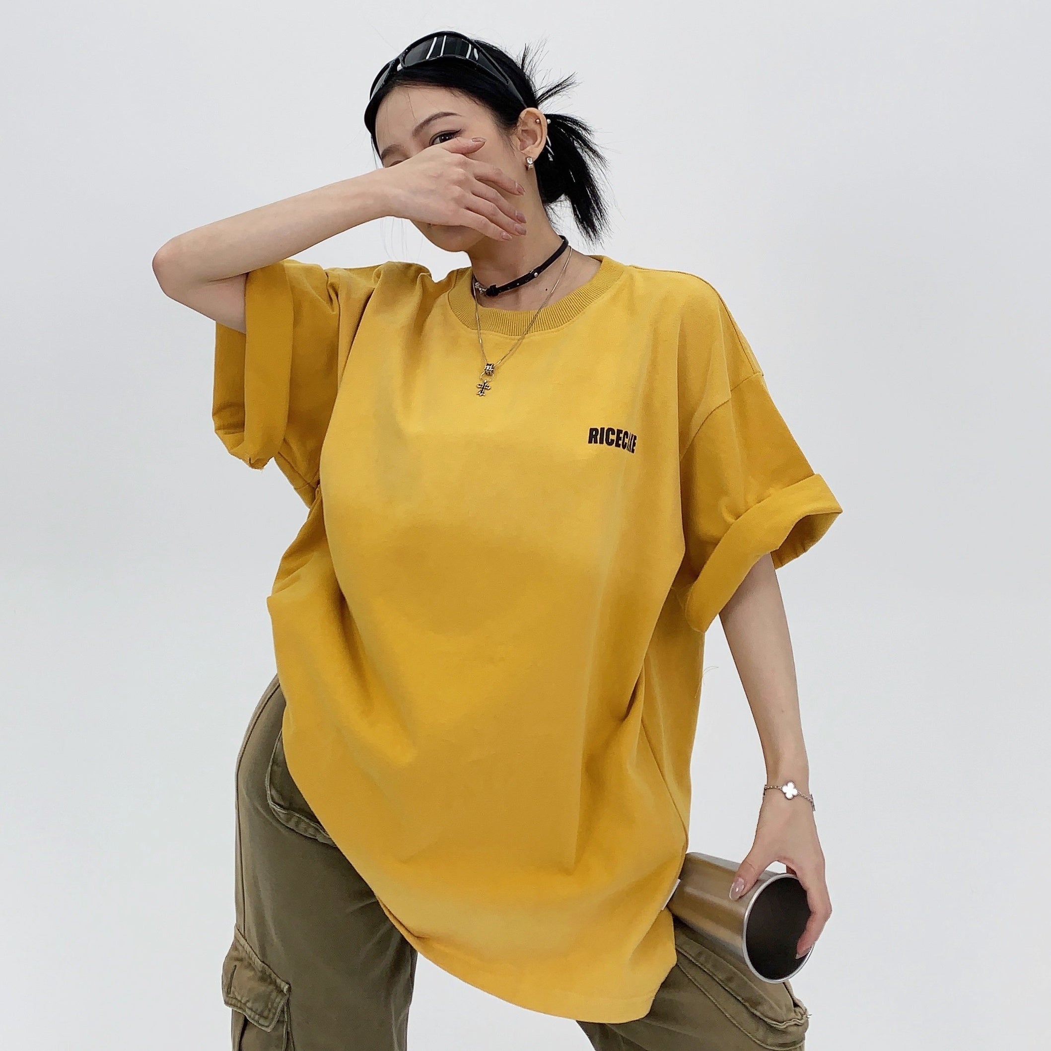 Distressed Print Oversize T-shirt OS2005