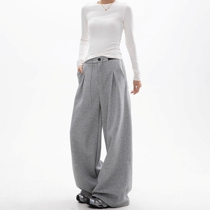 Tuck Straight Wide-leg Casual Pants OS2018