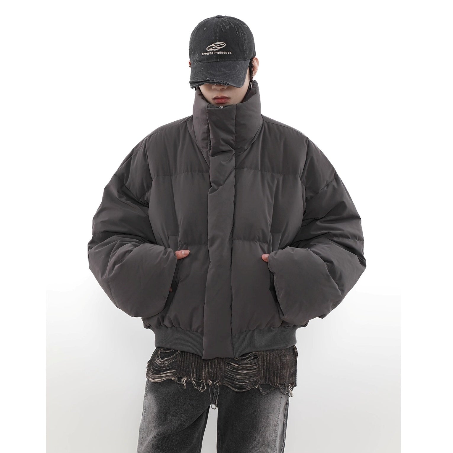 Stand Collar Short Down Jacket MR8033