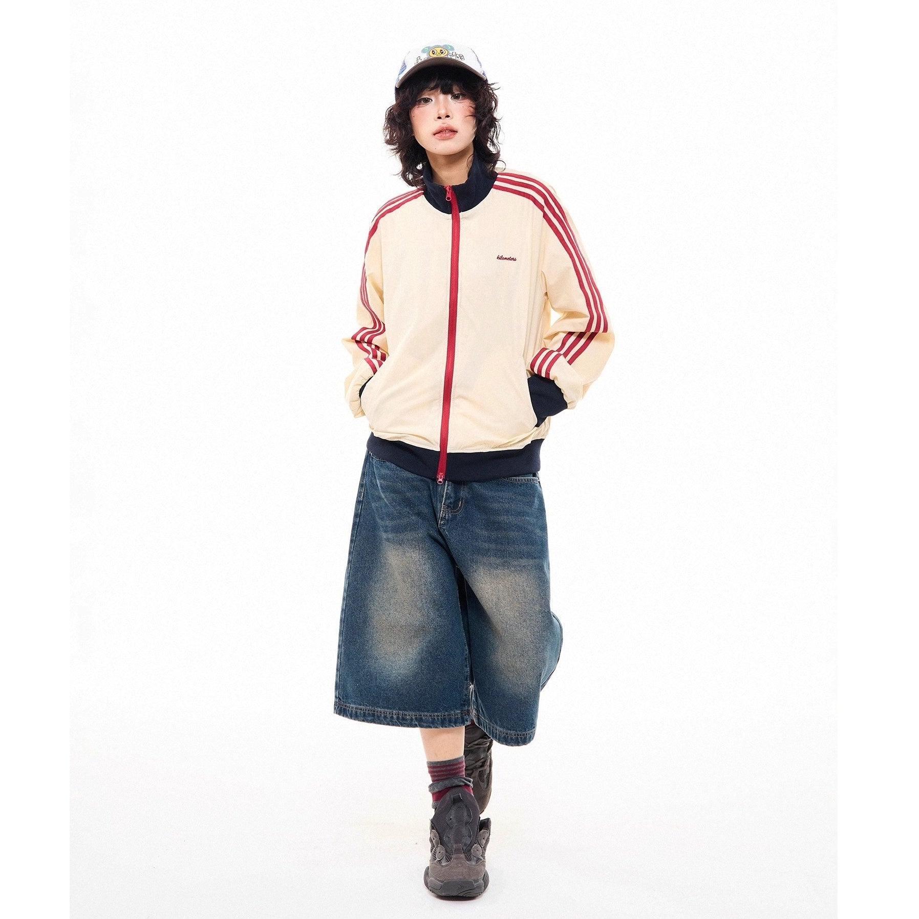 Three-bar Contrast Track Jacket MW10278