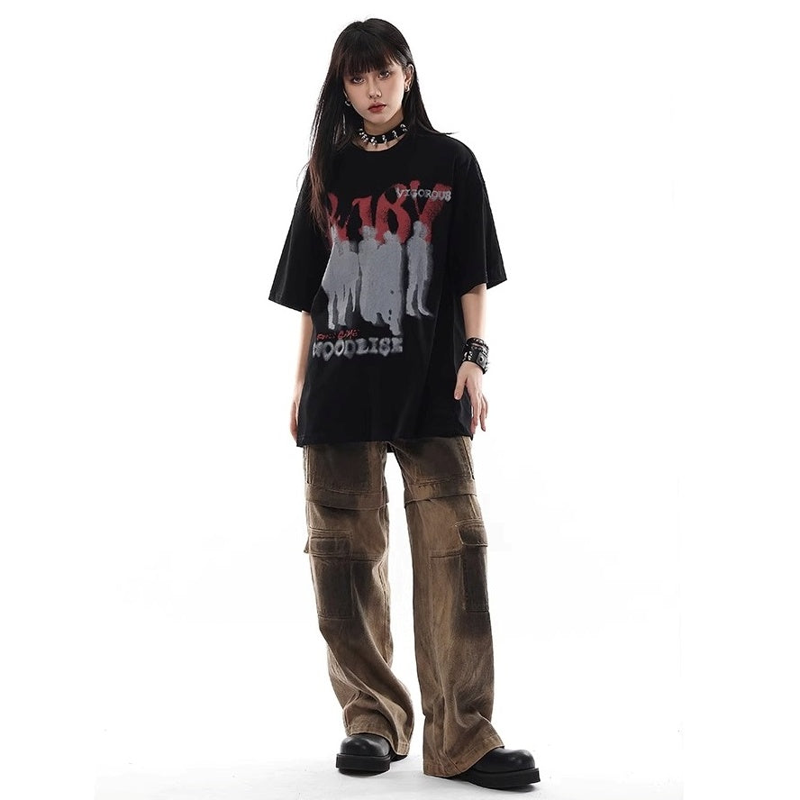 Loose Graphic Print T-shirt VI2003