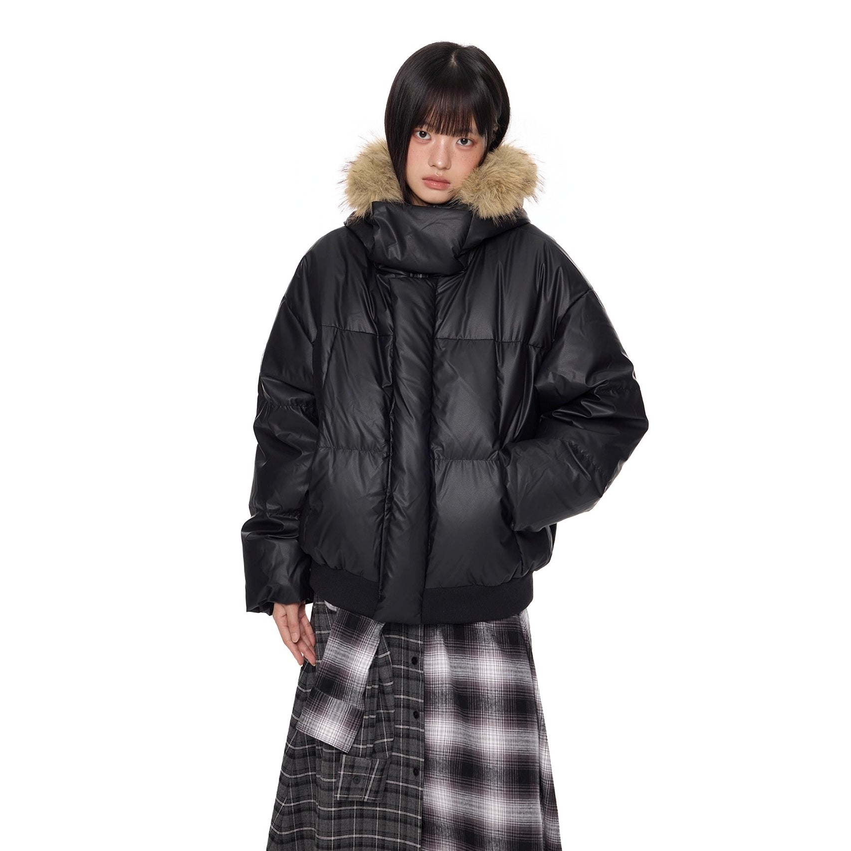 Volume Fur Collar Hooded Down Jacket EZ295