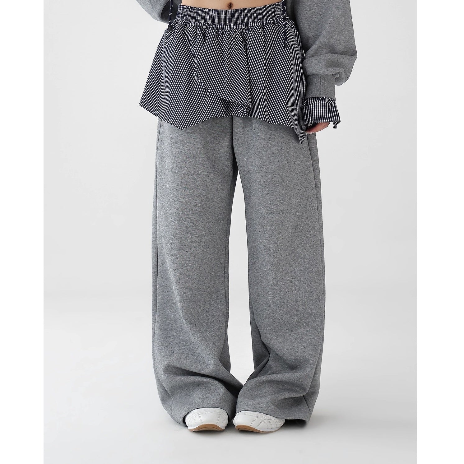 【上下別売り】Shirt Stitch Hoodie & Wide-Leg Sweat Pants Set-up AC7161
