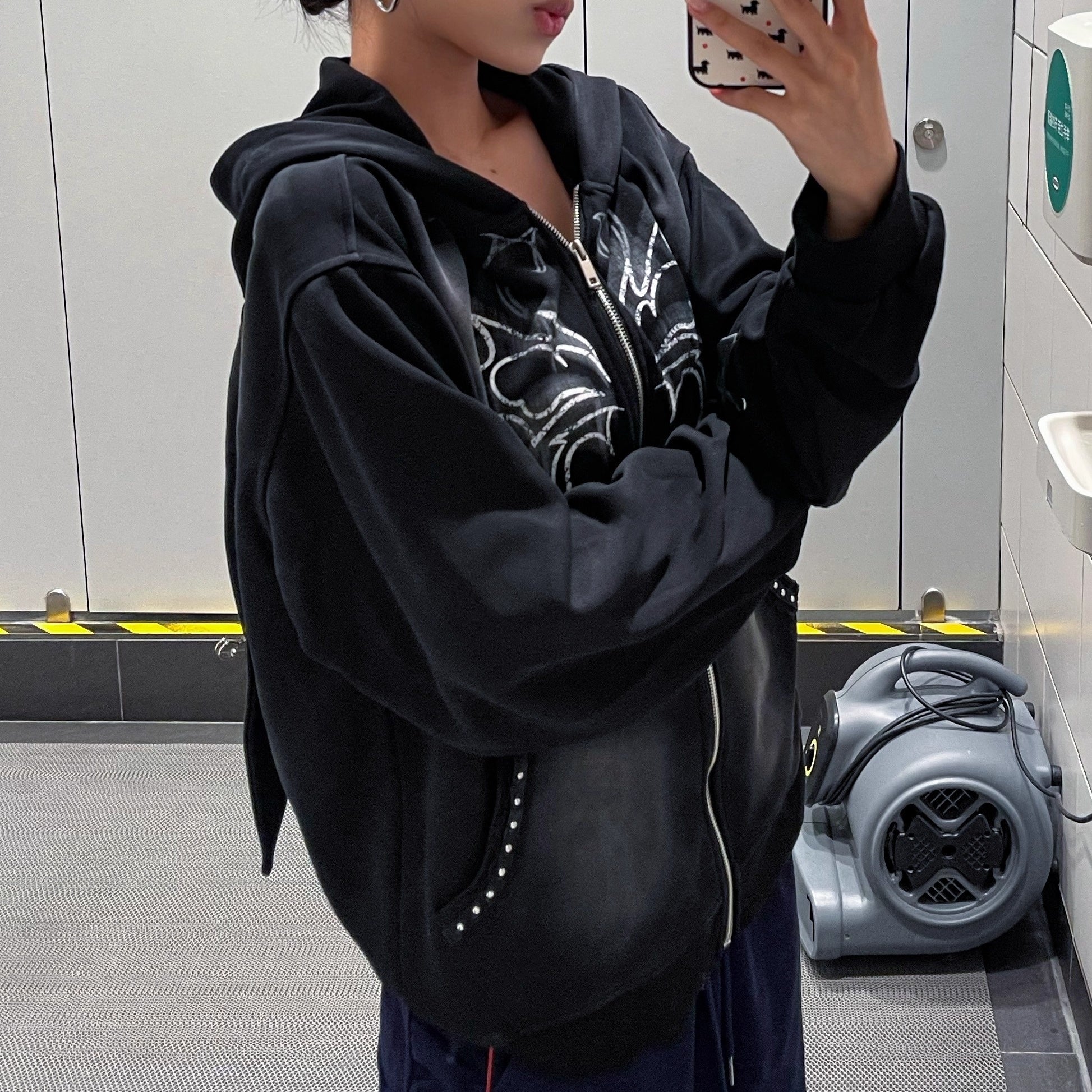 Printed Rabbit Ear Hooded Jacket VI2011