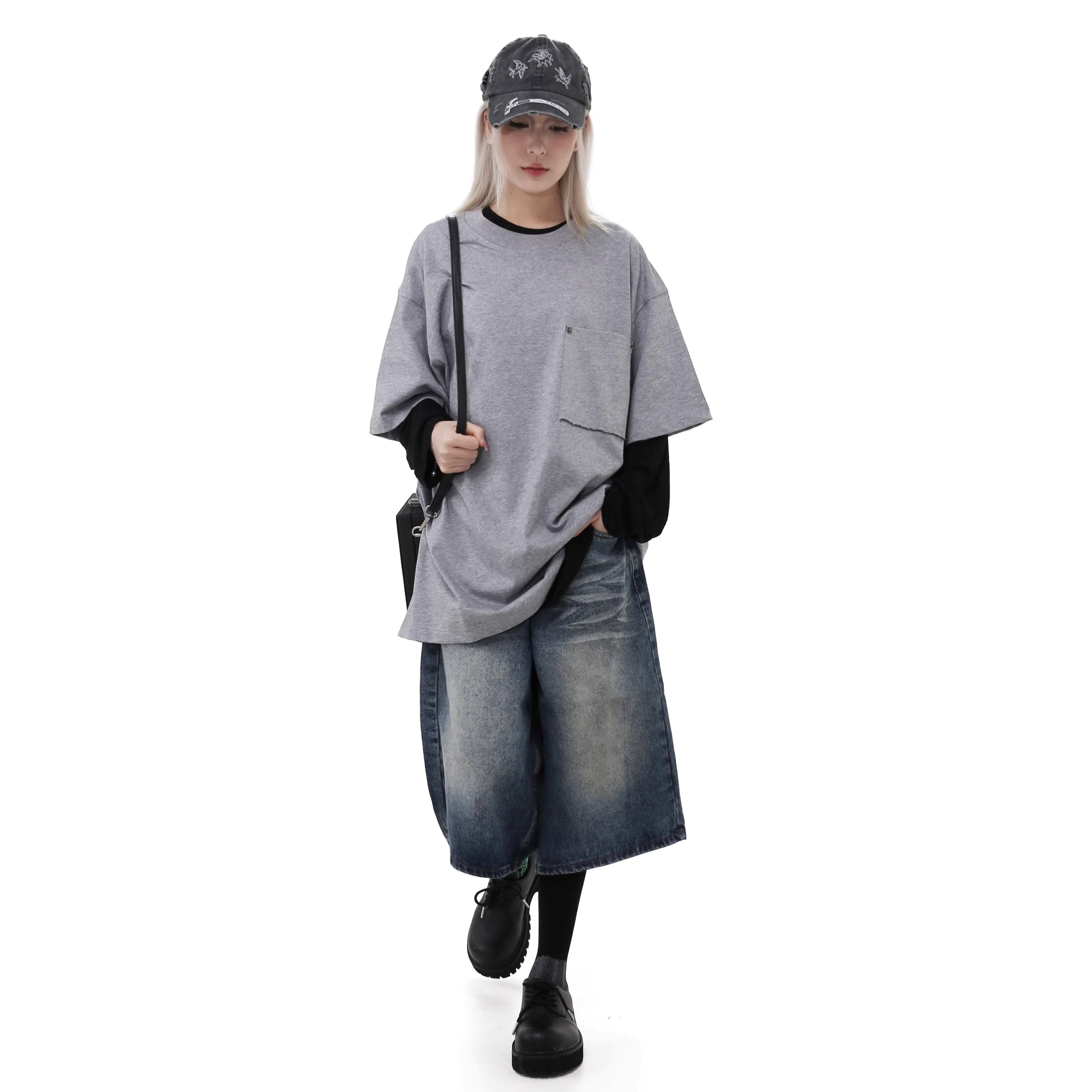 Classic Washed Cropped Denim Pants GB7029