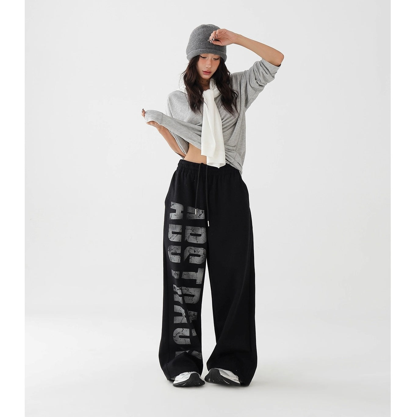 Graphic Print Loose Straight Sweatpants AC7139