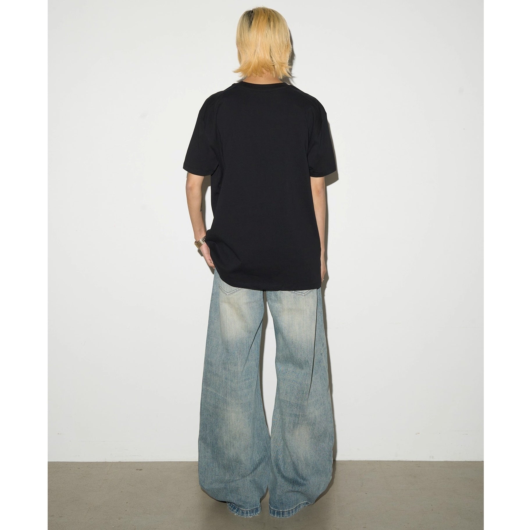 Mottled Letters Printed T-shirt MN9016