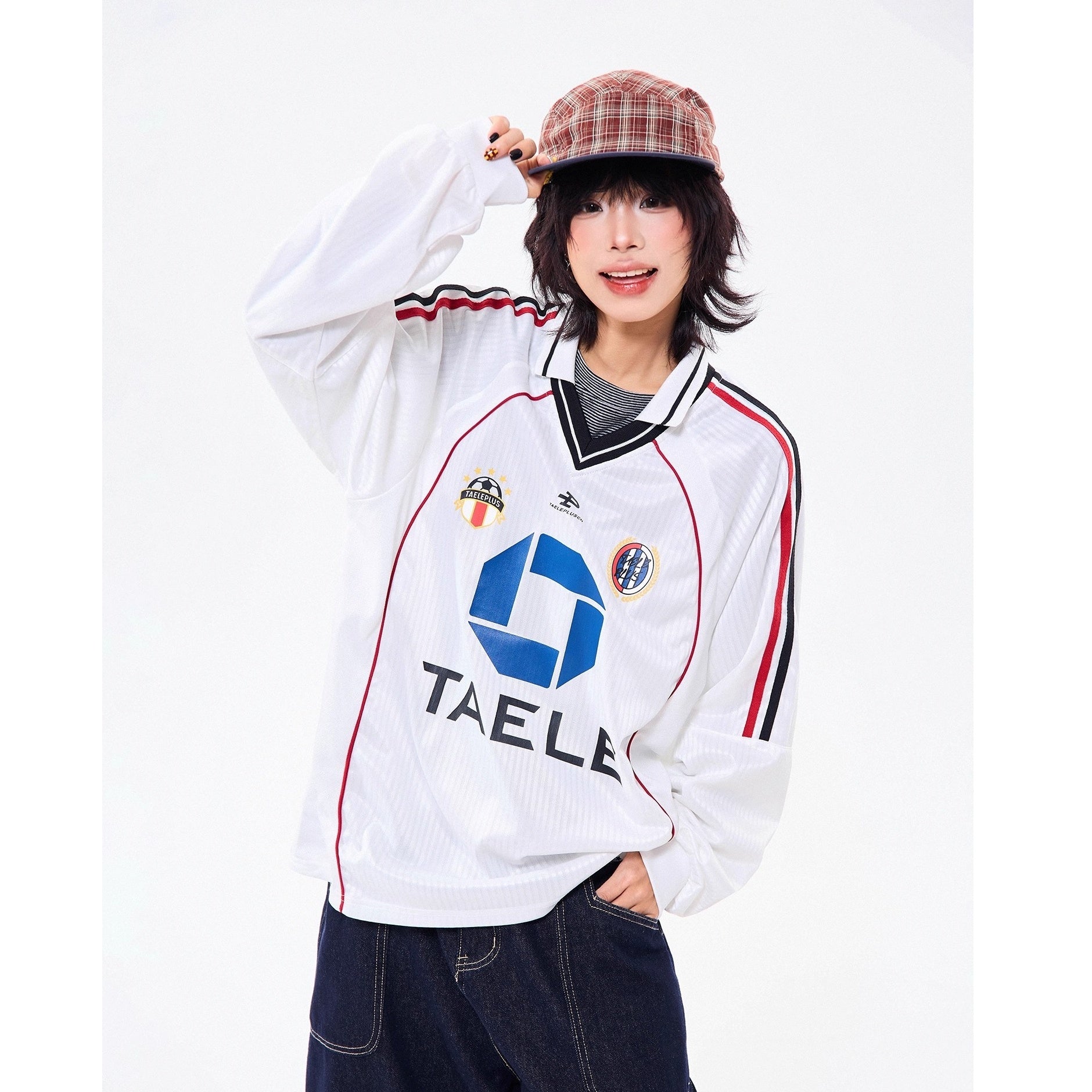 Campus Style Polo Collar Stripe Sports Shirt MW10258