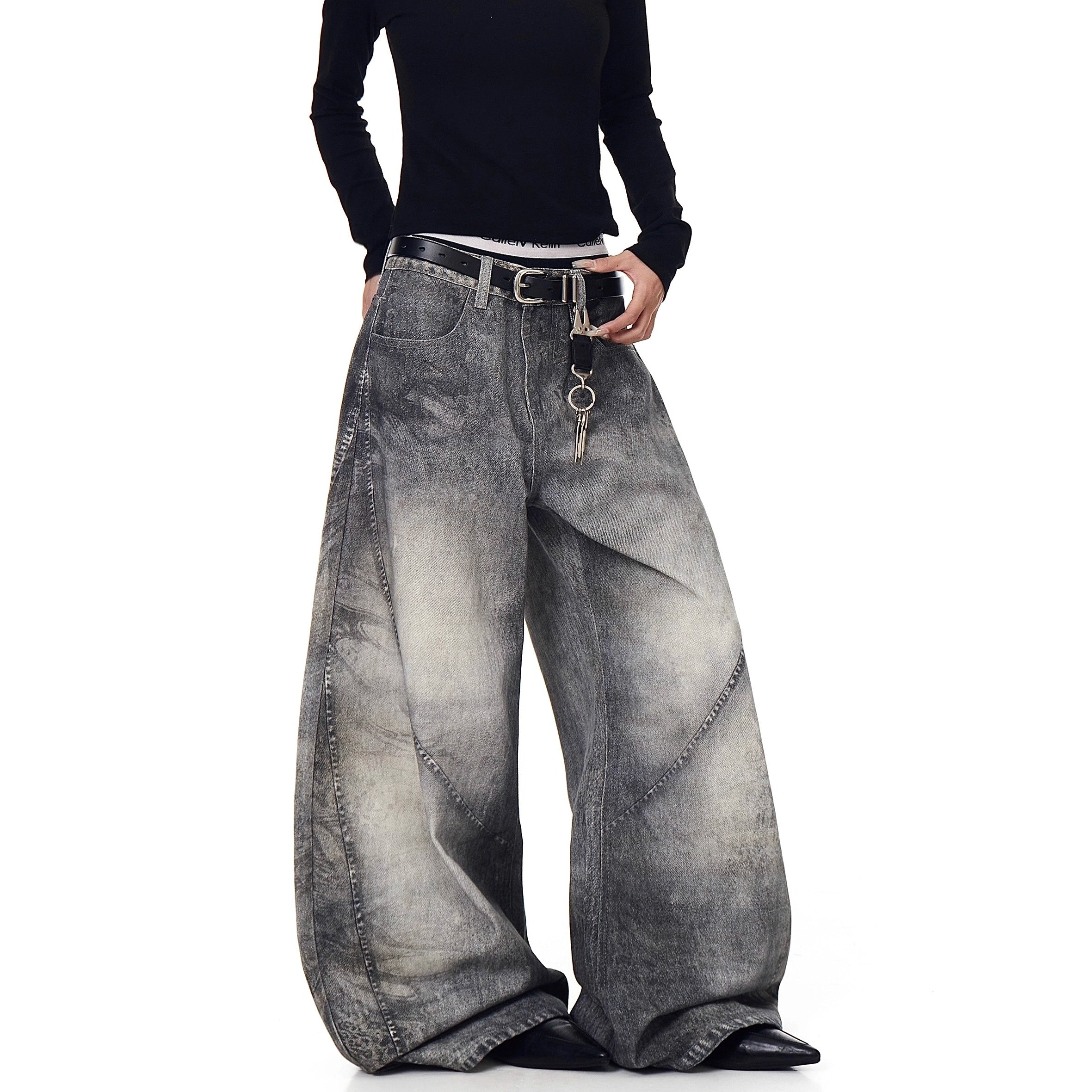 3D Printing Distressed Wide Scimitar Jeans BK7036
