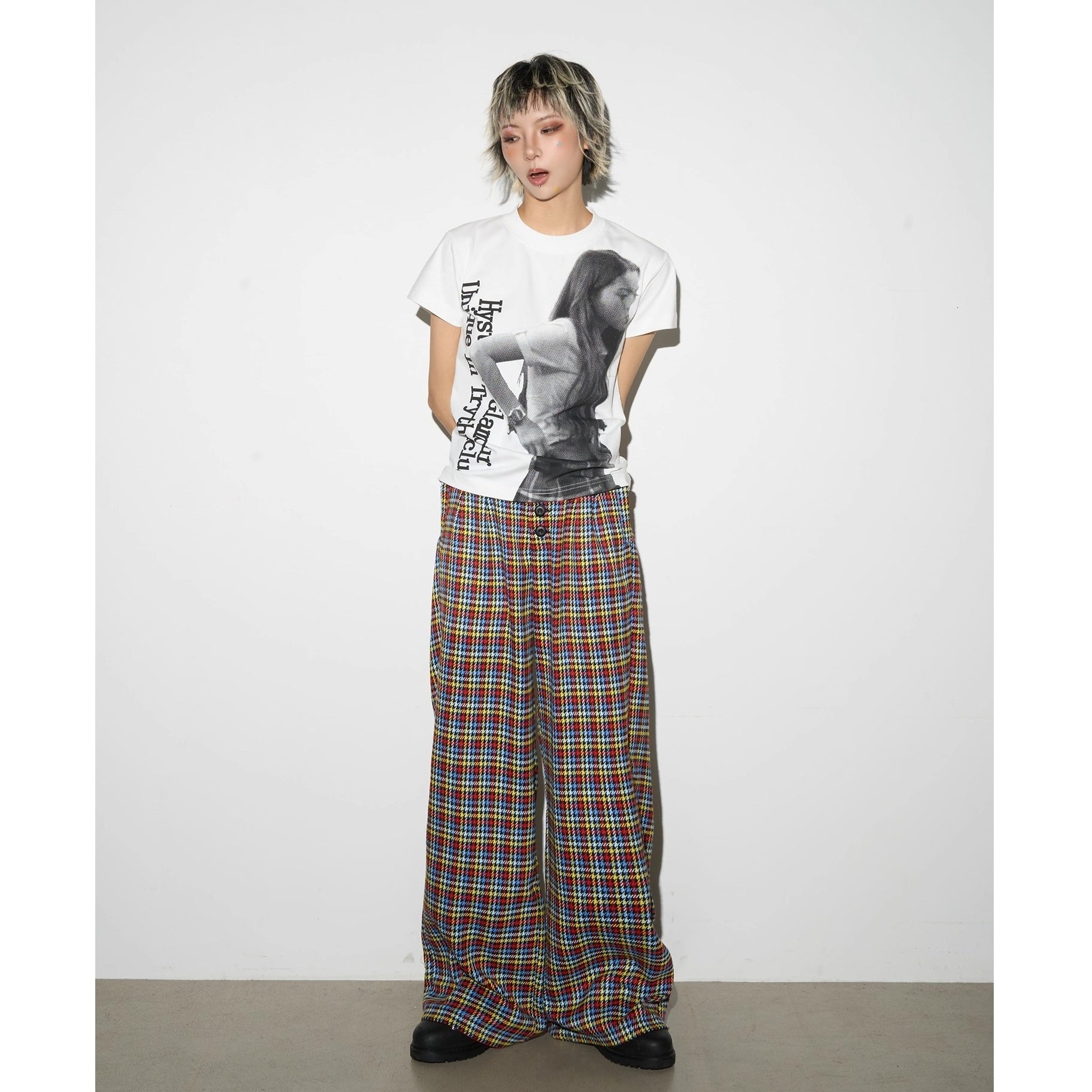 Portrait Letter Print Slim T-shirt MN9019