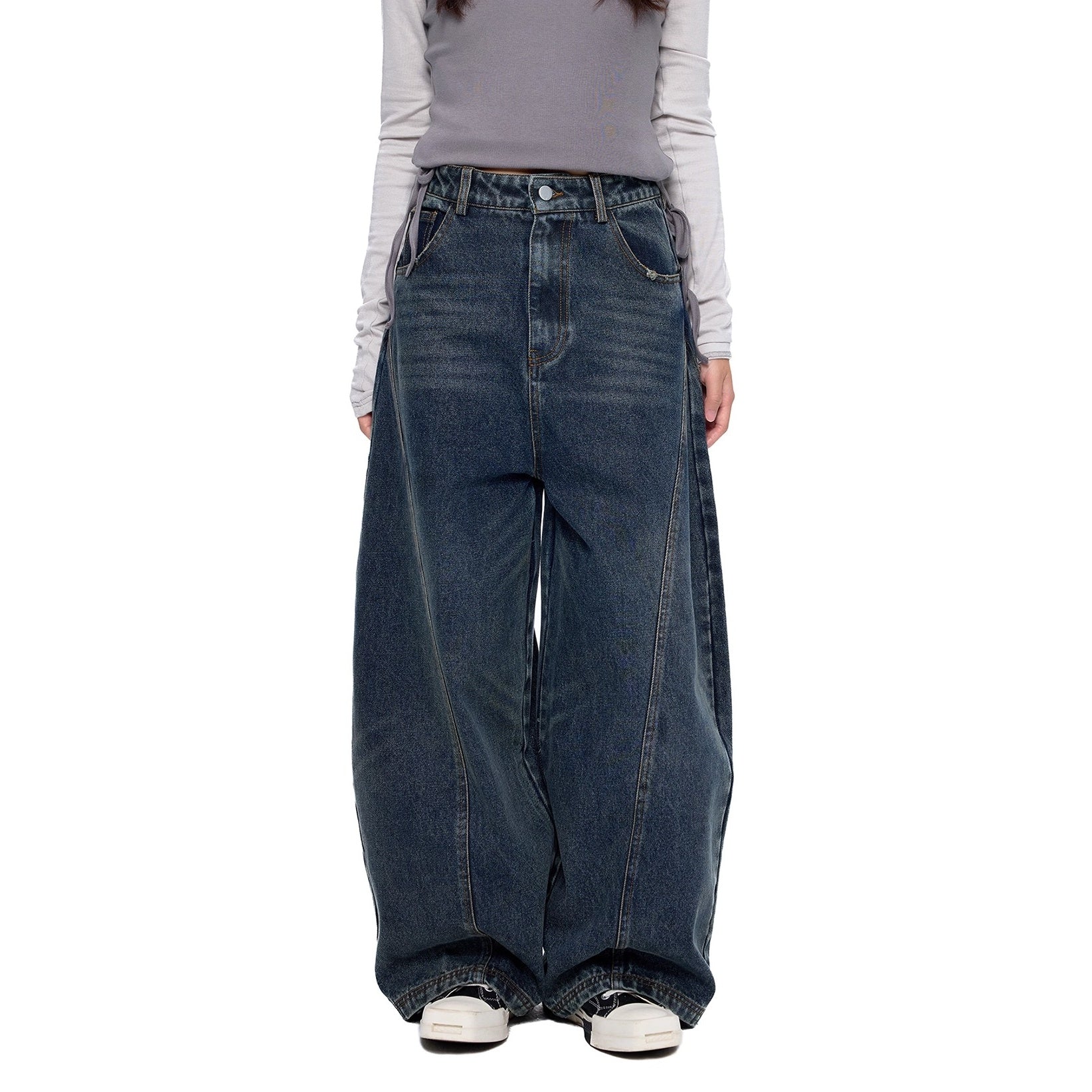 High Waist Vintage Wide Curve Jeans EZ271