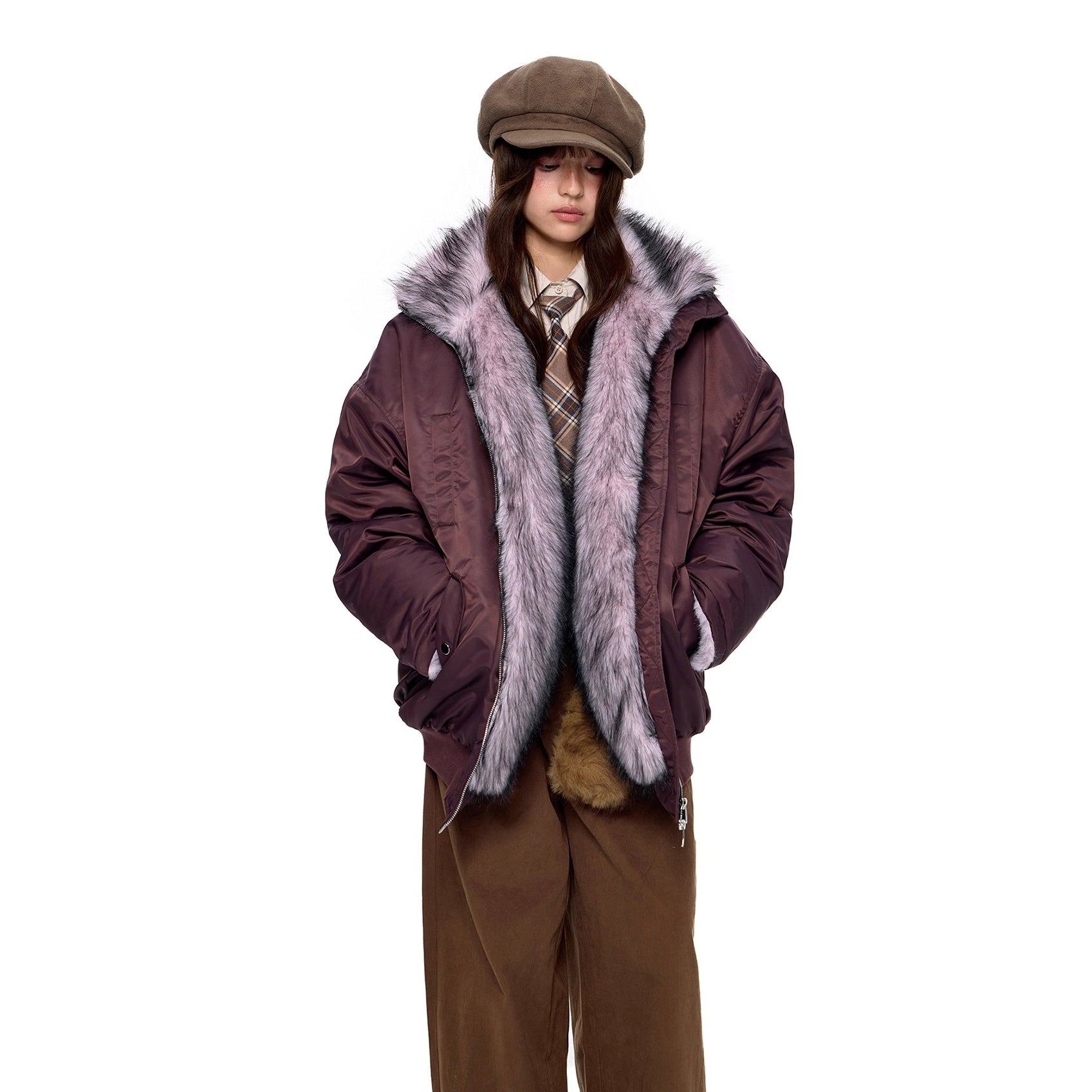 Fluffy Liner Casual Zip Jacket EZ287