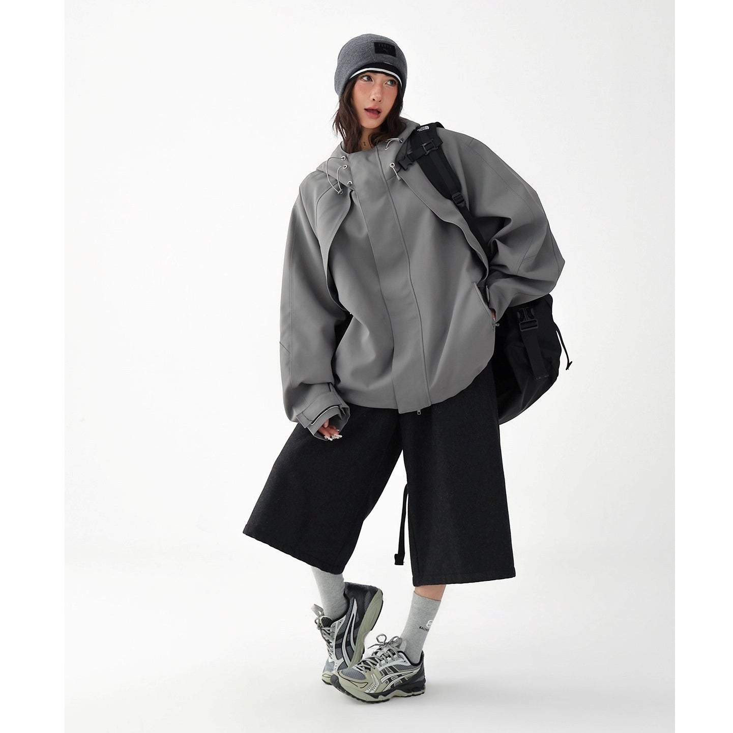 Oversize Short Hooded Jacket AC7164