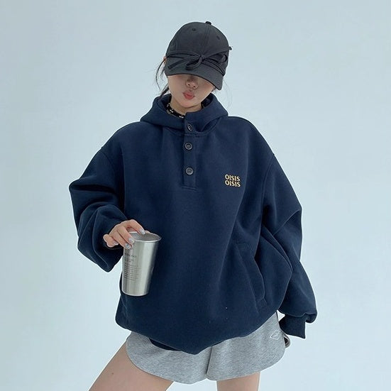 Half-Button Relaxation Hoodie OS2032