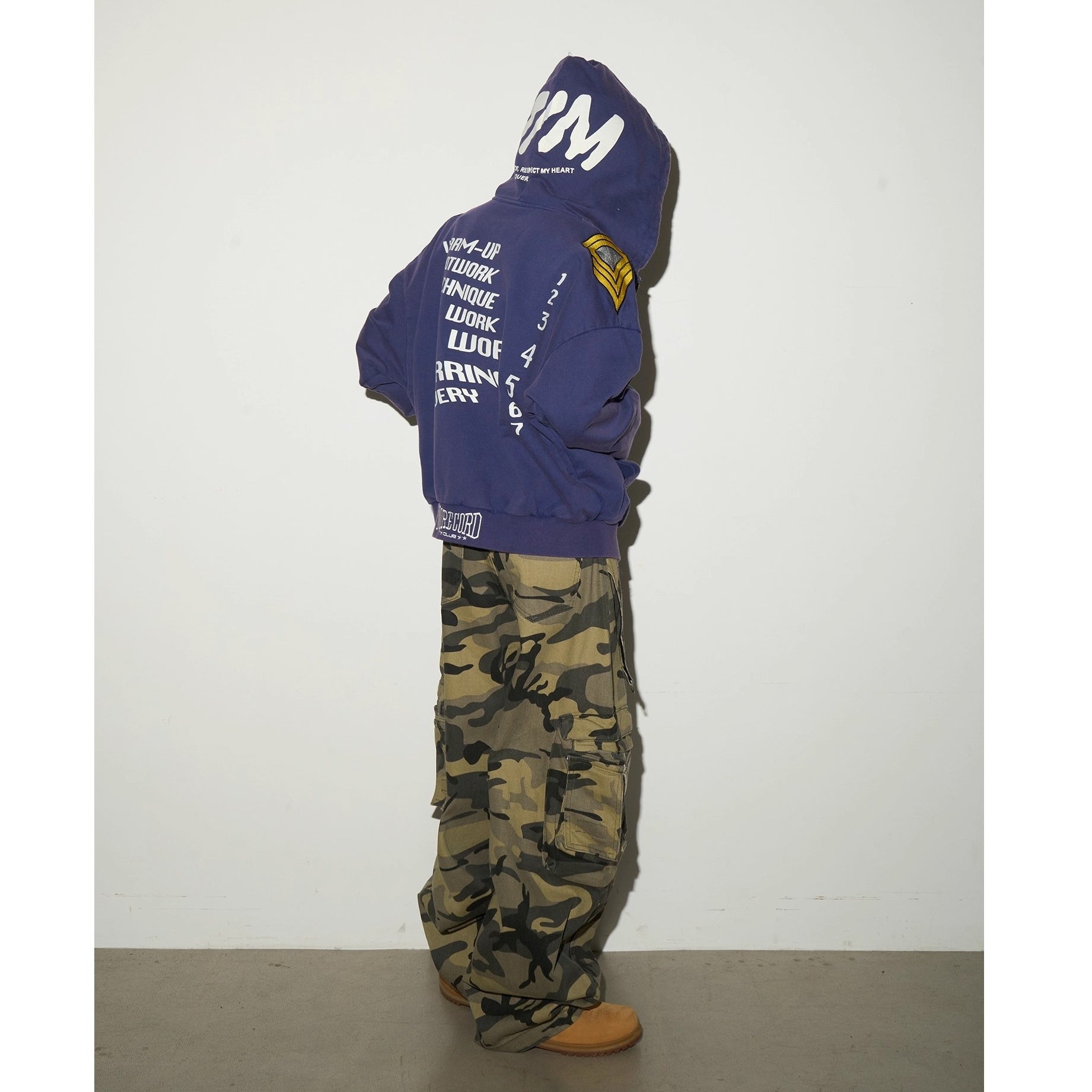 Letter Markings Washed Hooded  Parka MN9043