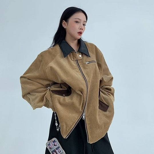 Cropped Corduroy Relaxed Zip Jacket OS2026