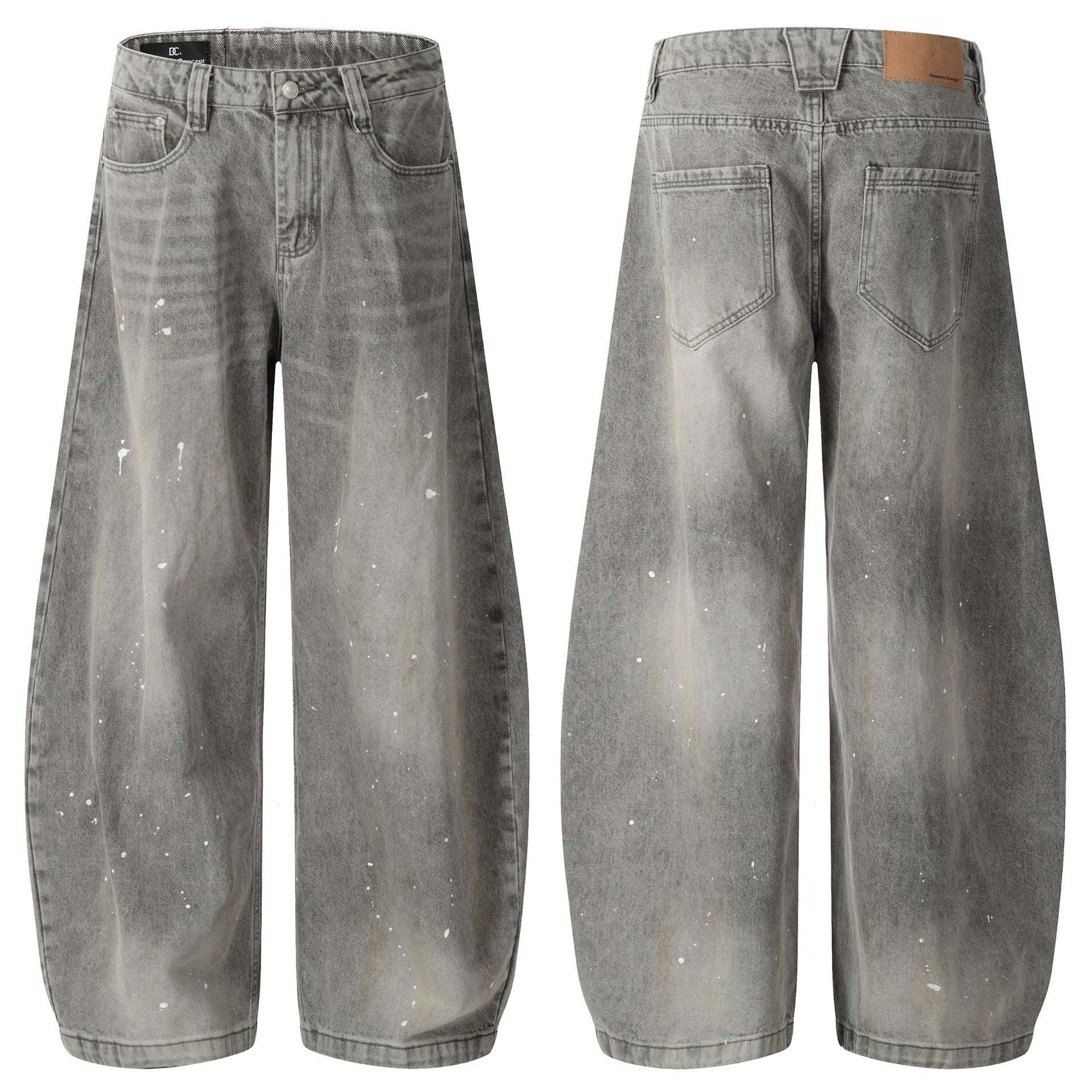 Retro Wash Ink Splash Curve Jeans MW10205
