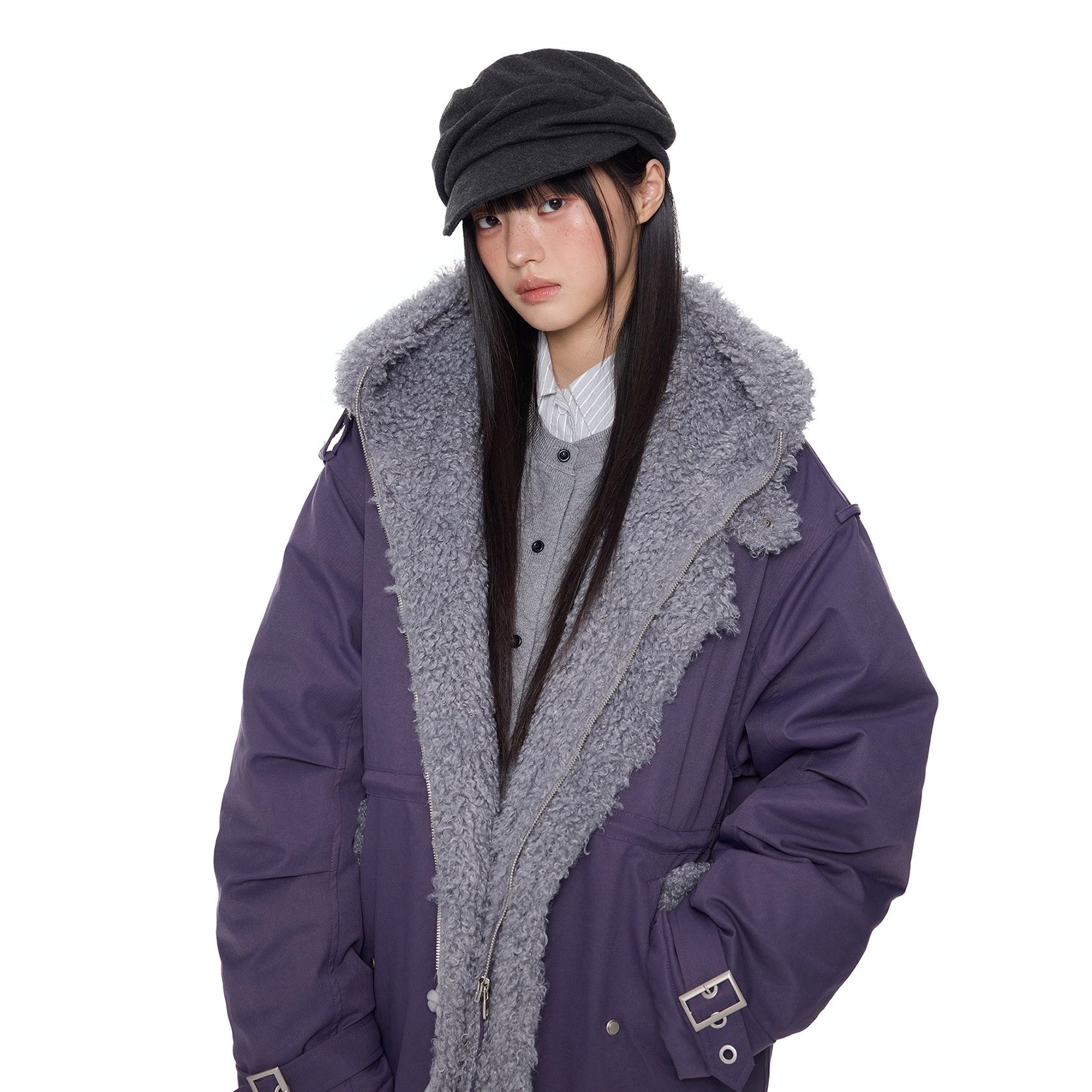 Furry Hooded Work Jacket EZ275