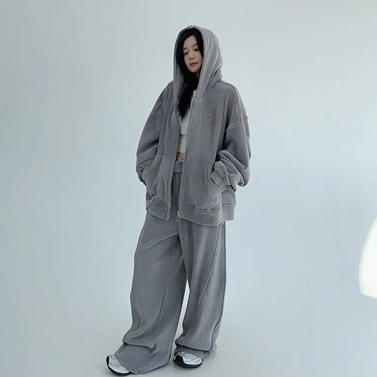 【上下別売り】Relaxed Simple Fleece Hooded Jacket ＆ Pants Set-up OS2077