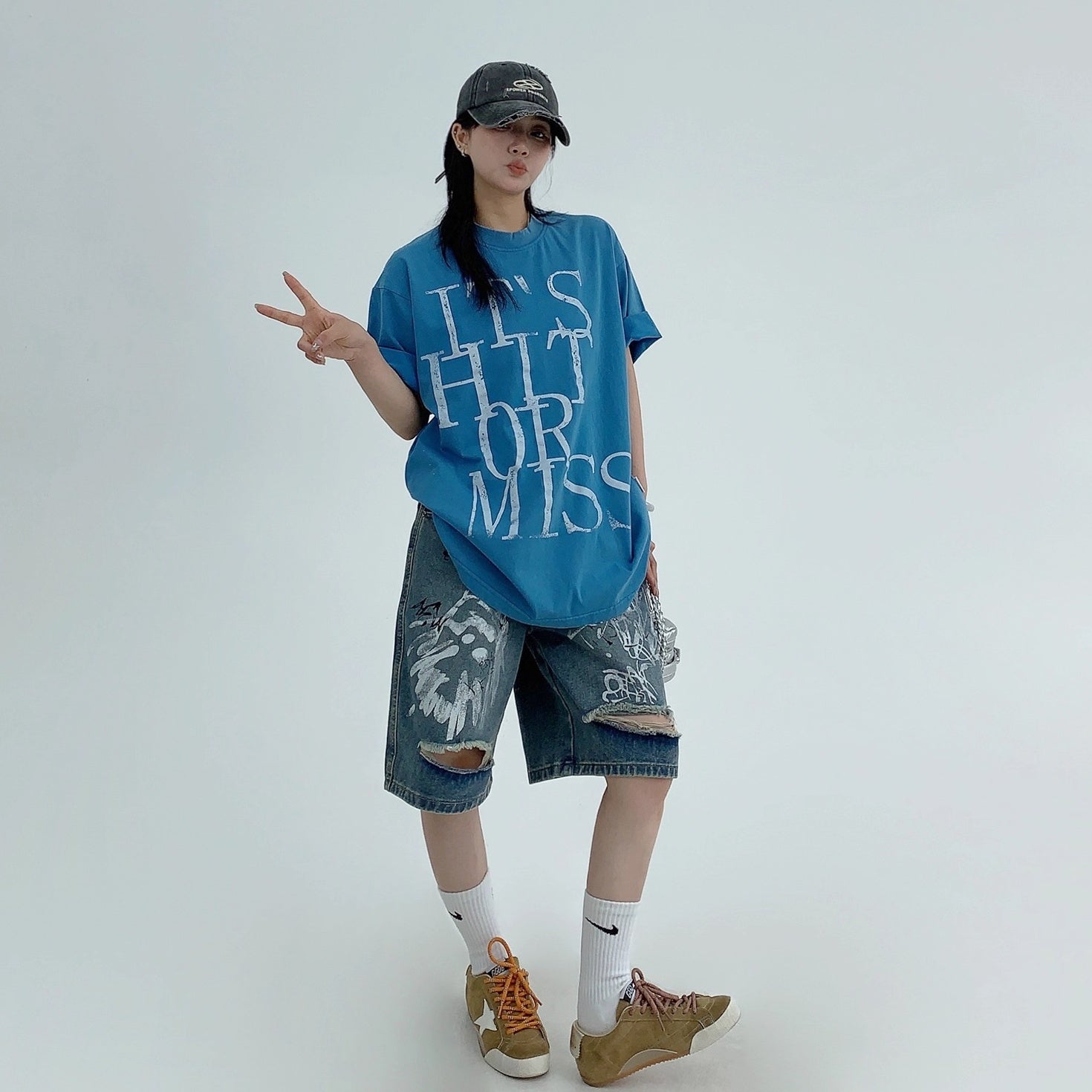 Washed Old Letter T-Shirt OS2002