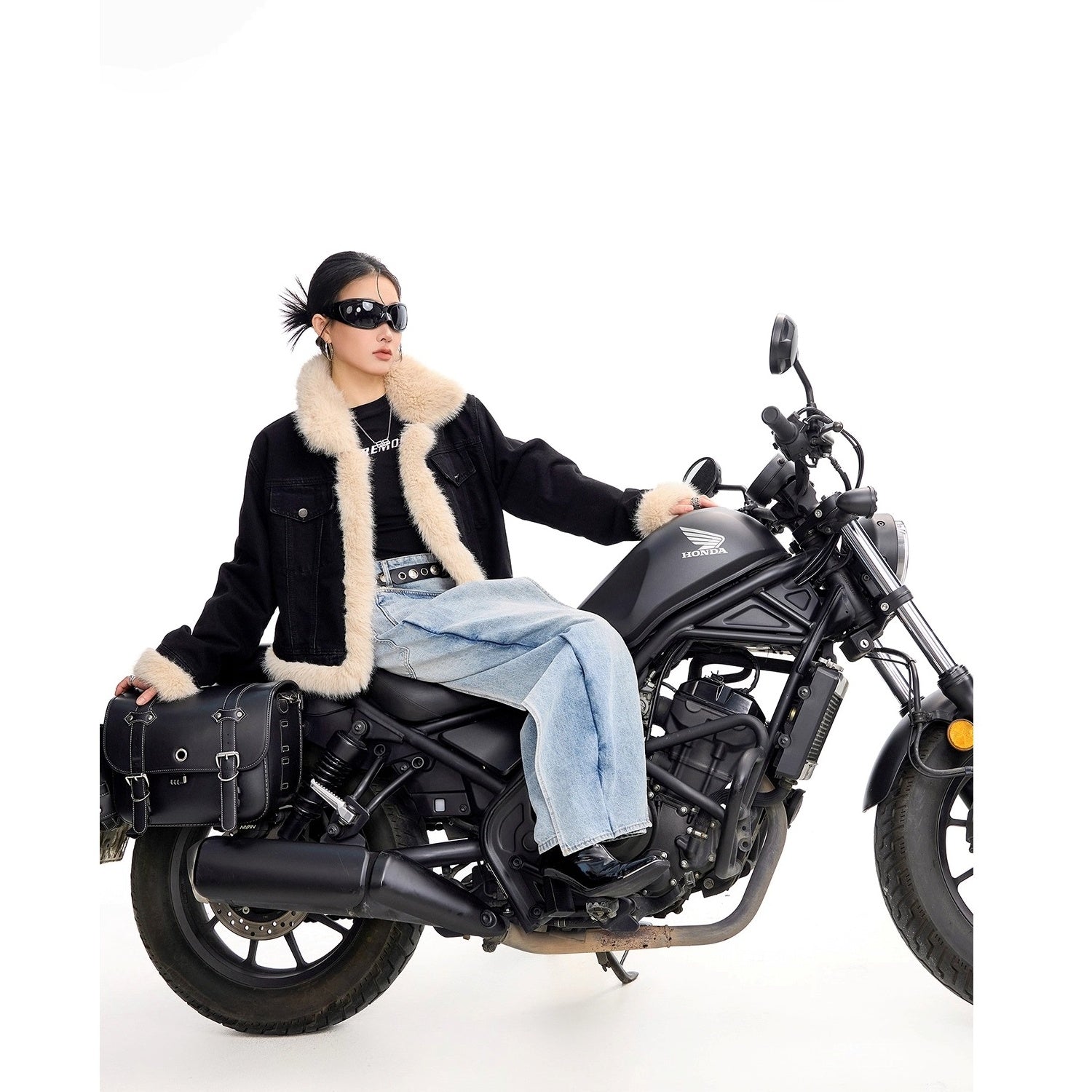 Fur Collar Denim Jacket IC9121