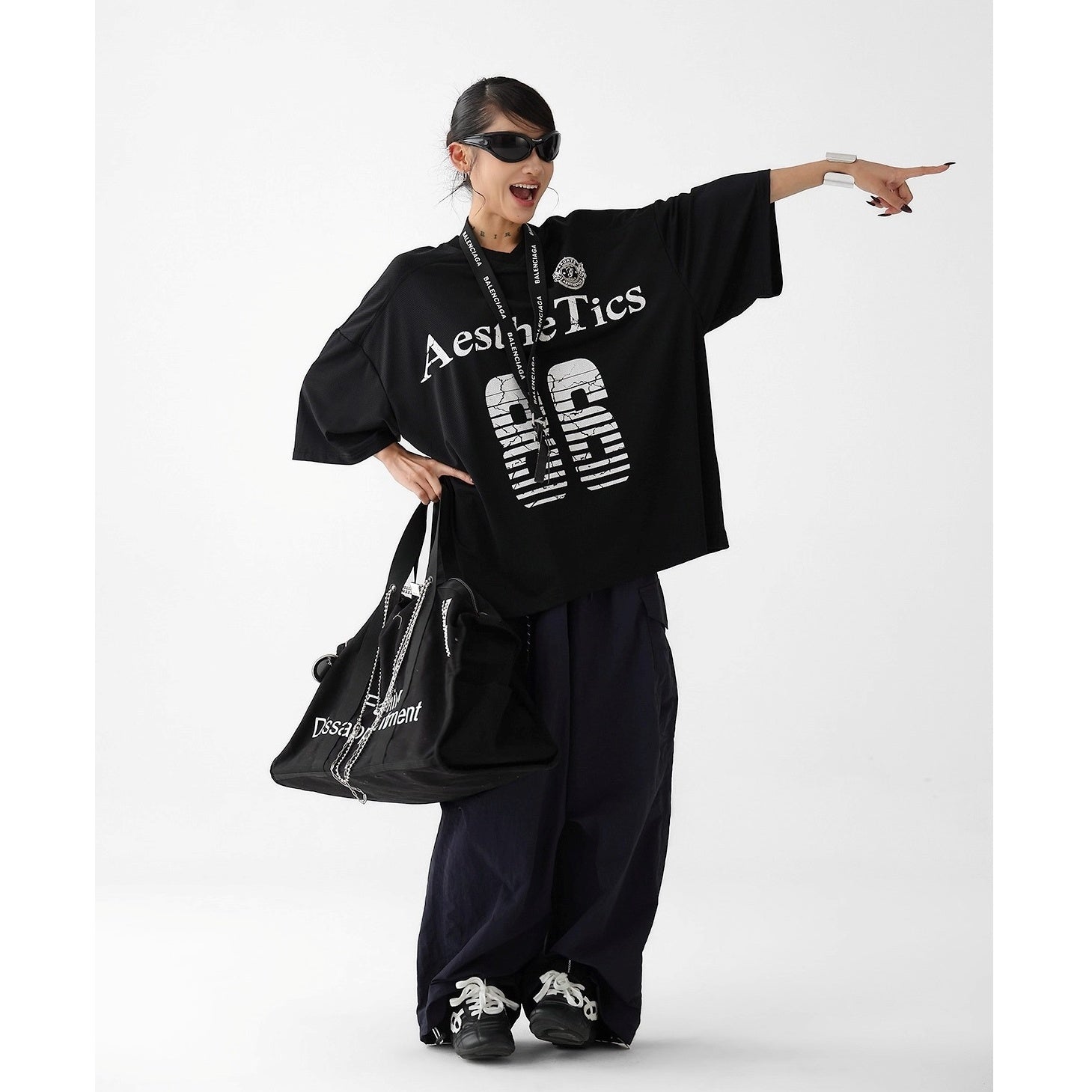 Letter Print Oversize Sports T-Shirt AC7118