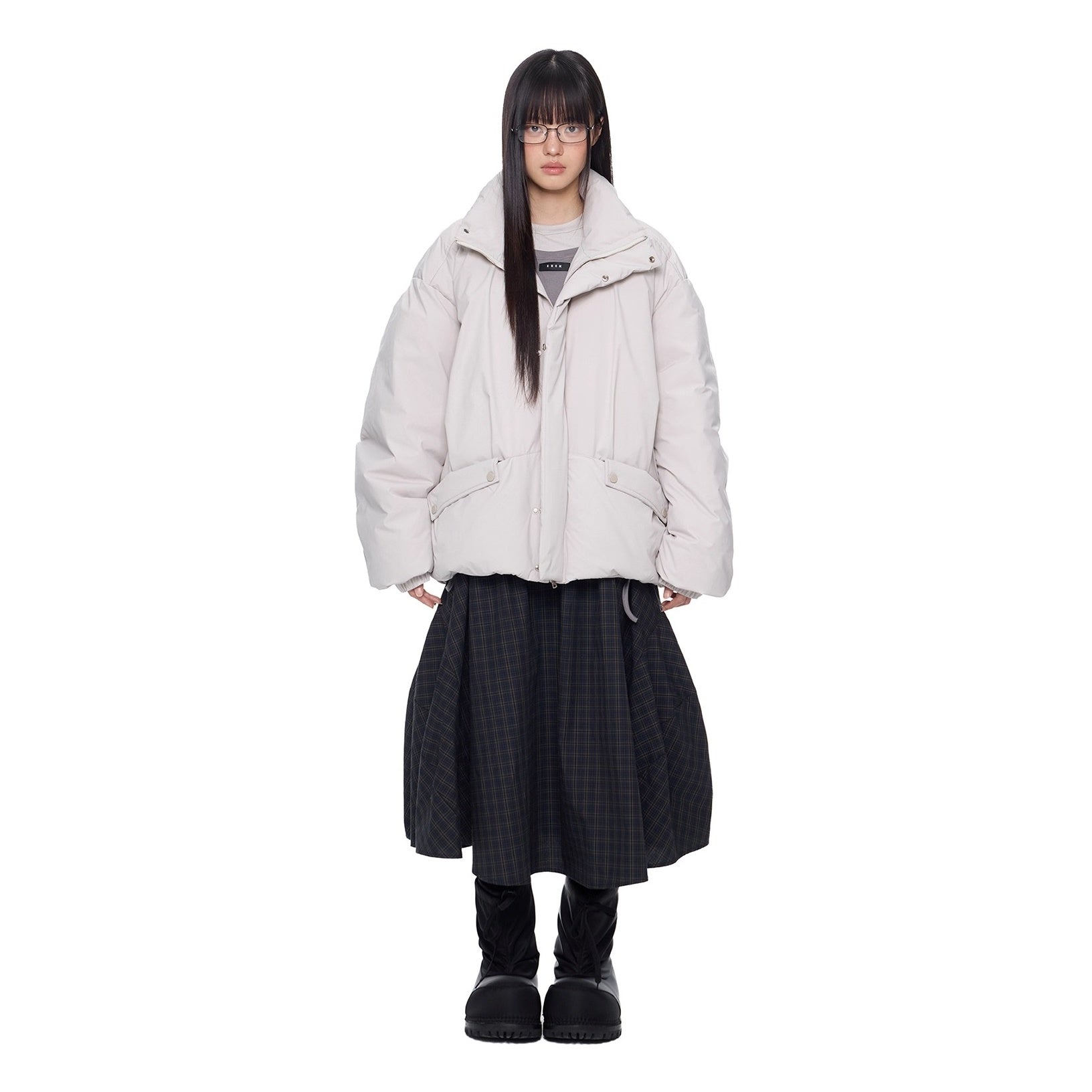 Design Pocket Stand Collar Down Jacket EZ296