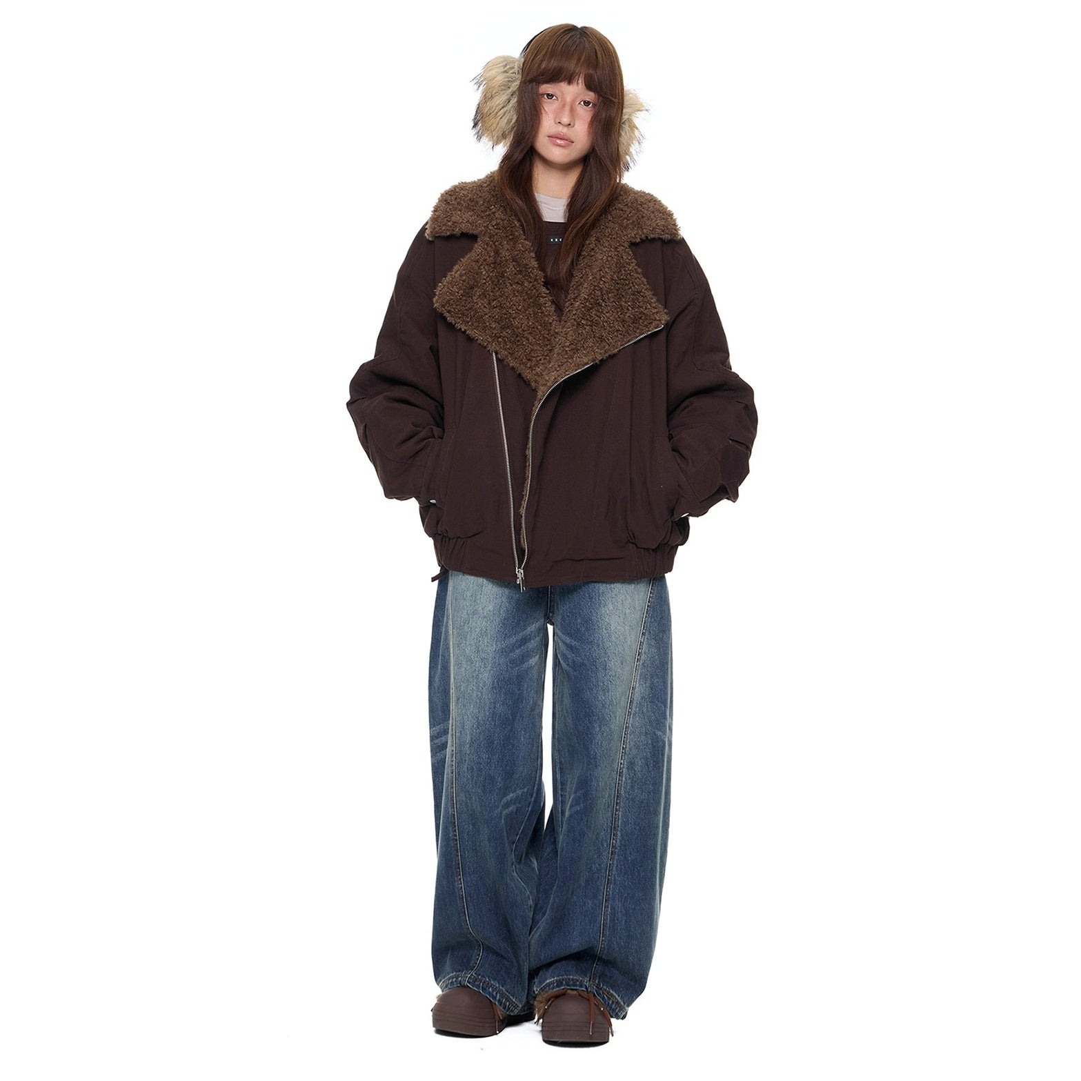 Cable-Stayed Design Polar Fleece Jacket EZ297