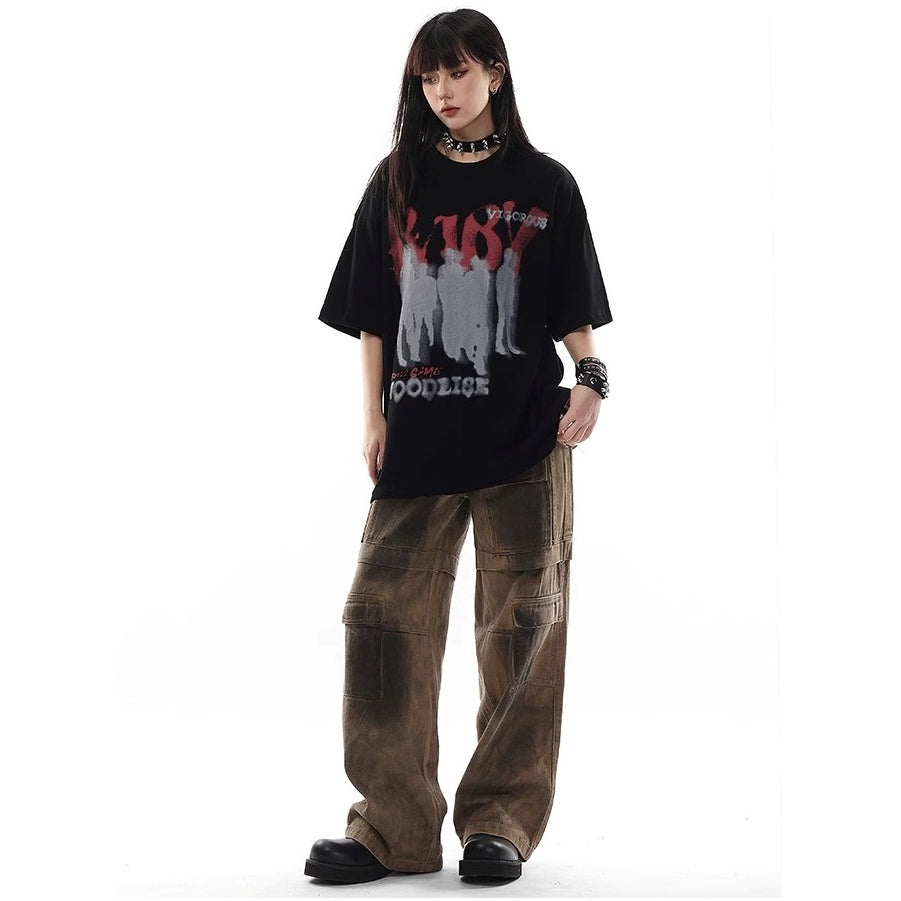 Loose Graphic Print T-shirt VI2003