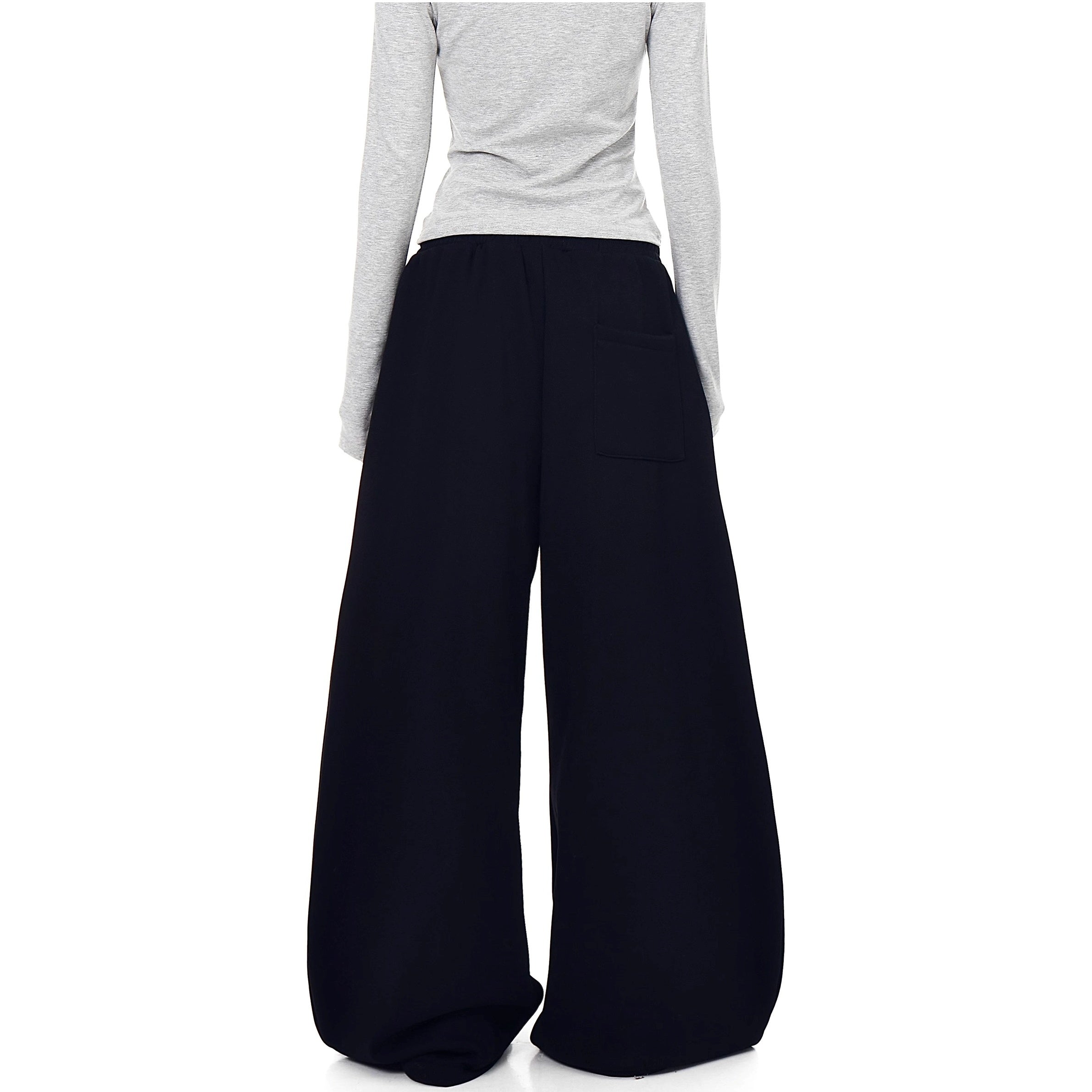 Star Rhinestone Design Curve Sweat Pants BK7060