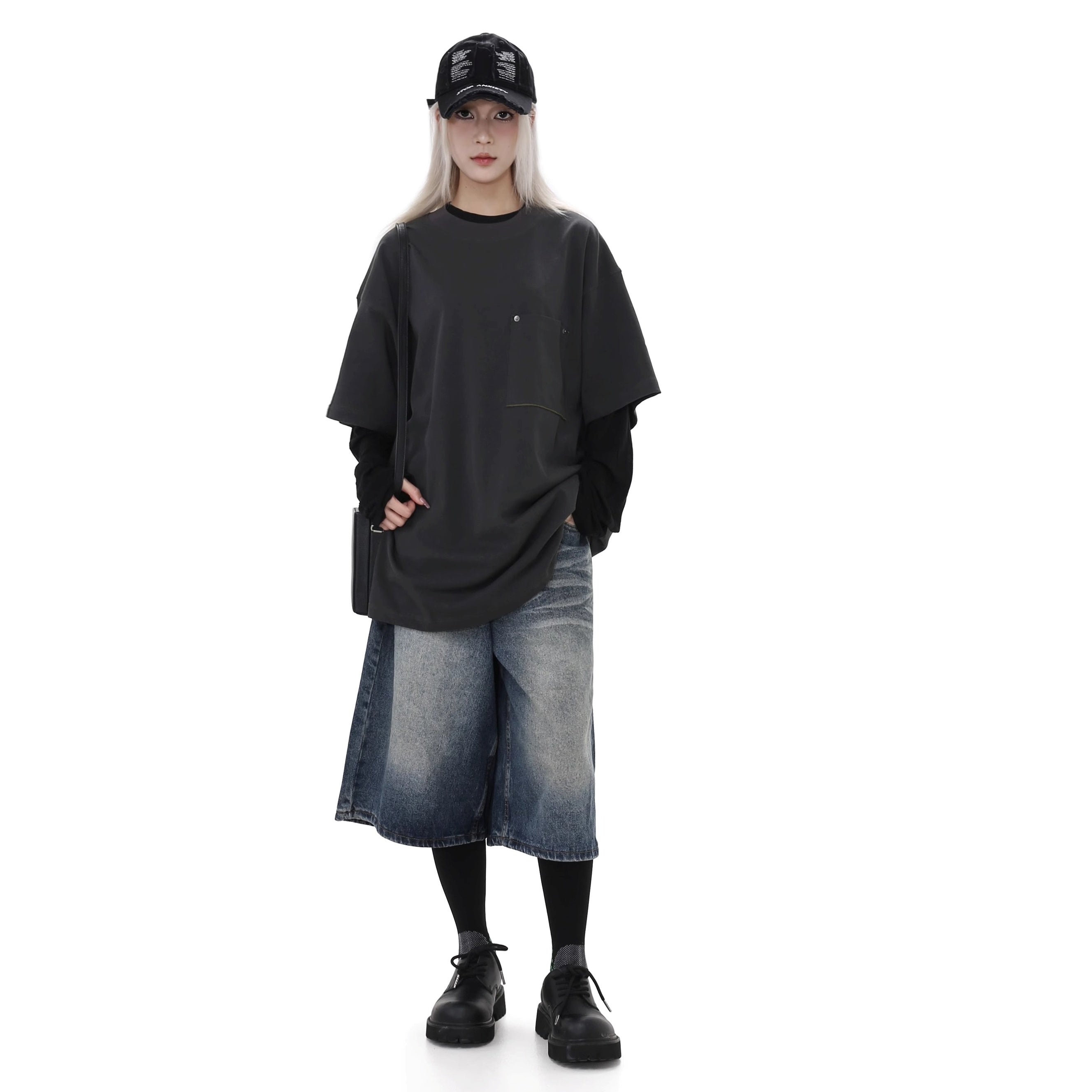 Classic Washed Cropped Denim Pants GB7029